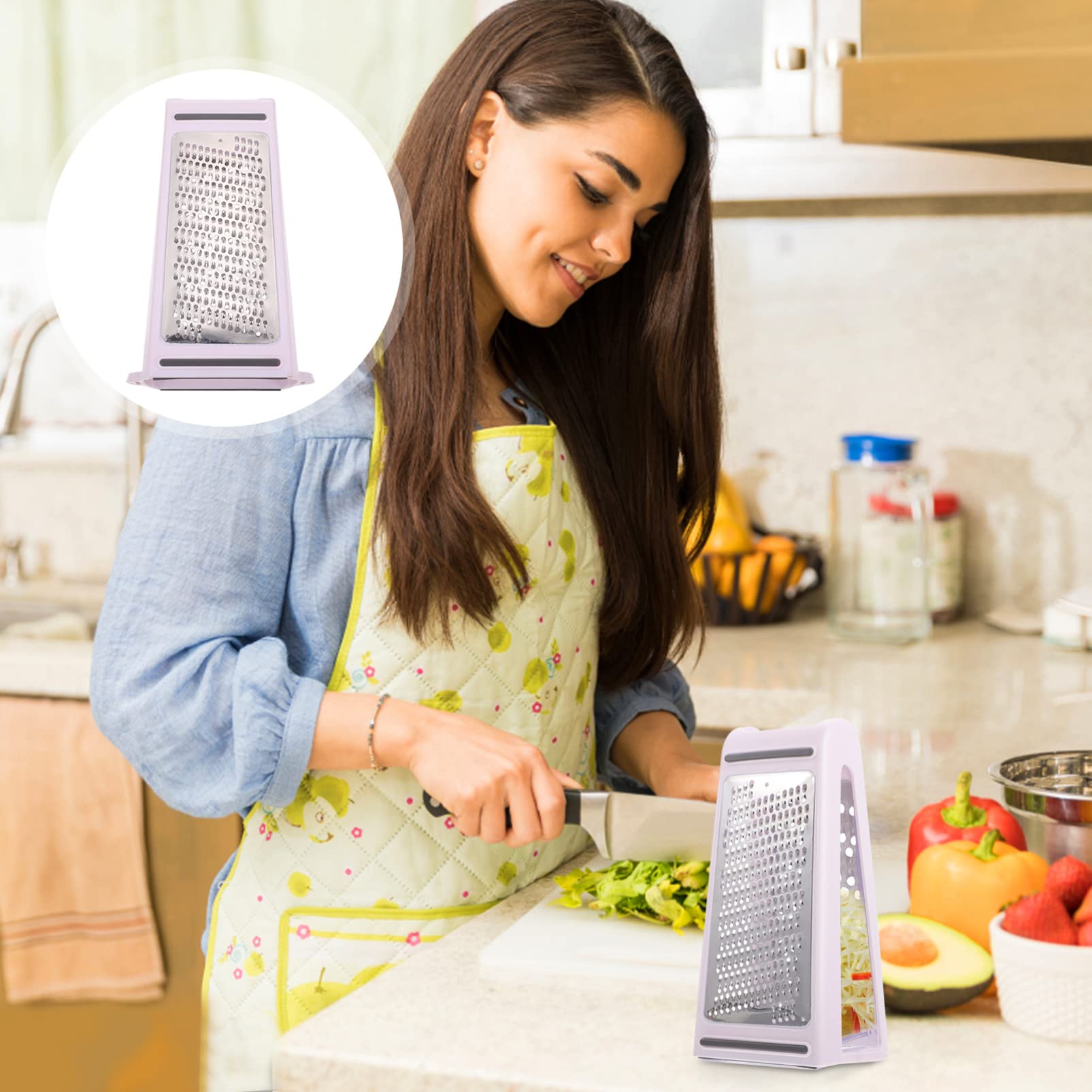Premium Stainless Steel Cheese Grater & Vegetable Slicer - Multi-Purpose Kitchen Gadget for Shredding Cheese, Carrots, Potatoes & Ginger - Ideal for Home Cooking, Meal Prep & Salad Making