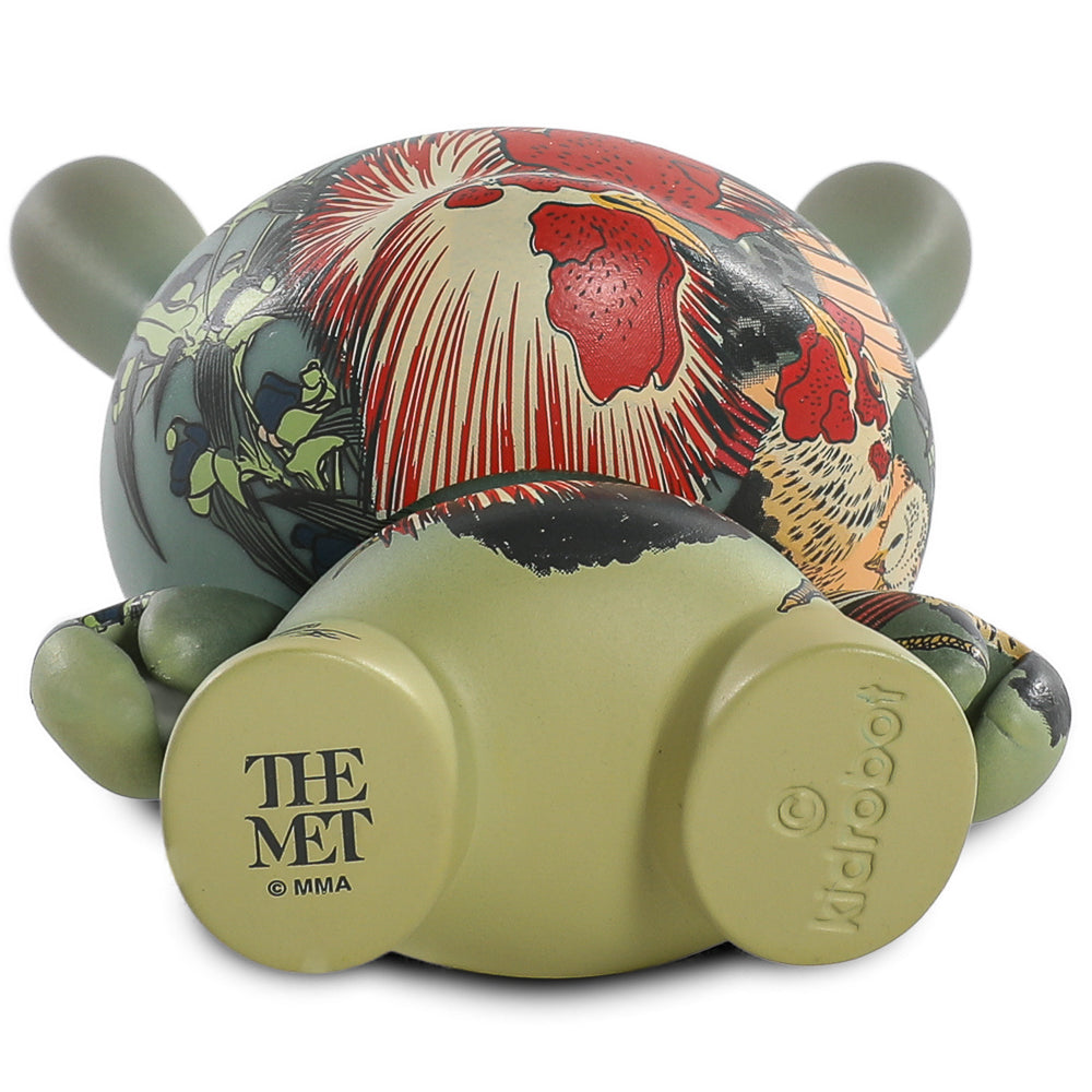 The Met 3-Piece Dunny Vinyl Art Figure Set - Rooster, Hen & Chicken with Spiderwort by Katsushika Hokusai | Japanese Art Collectible | Perfect for Home Decor, Office Display & Anime Lover Gifts (Pre-Order)