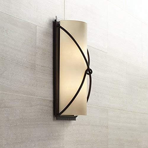 Minka Lavery Aspen II 1-Light Bronze Wall Sconce - 100W Damp Rated Bathroom Vanity Lighting Fixture with Glass Shade (Model 1972-138) - Perfect for Bathroom, Powder Room & Bedroom Ambient Lighting