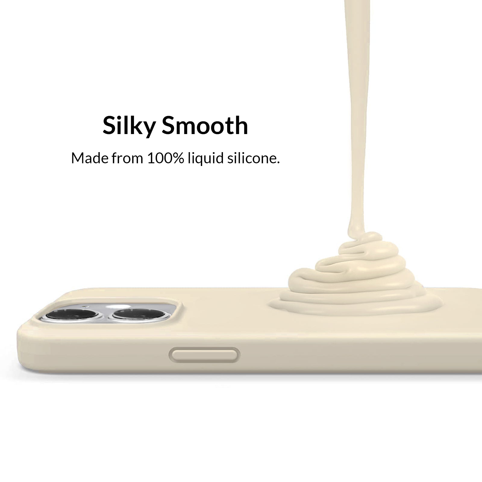 Premium Beige Silicone iPhone Case - Shockproof & Anti-Slip Protective Cover for iPhone [Model Numbers] - Perfect for Everyday Use, Travel & Outdoor Activities