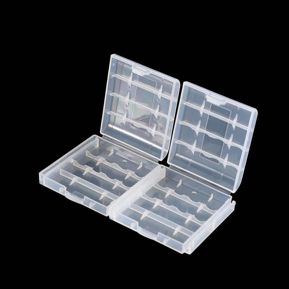 10-Pack Transparent Hard Plastic Battery Storage Box - Organizer Case for AA AAA Batteries | Perfect for Home, Office, Travel & Emergency Kits