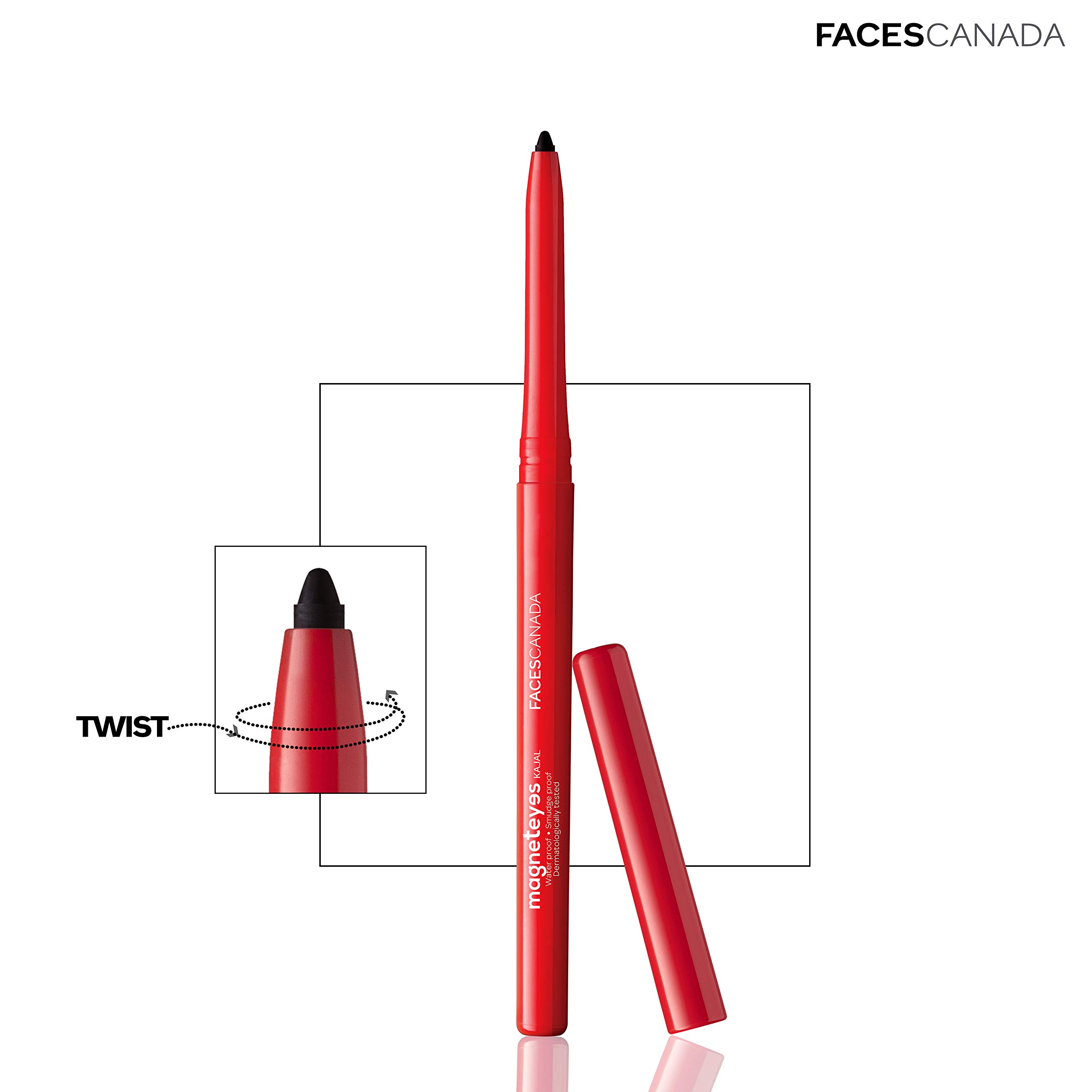 Faces Canada Weightless Stay Matte Compact Powder with Vitamin E & Shea Butter - SPF 20 Sand 04 (9g) & Magnet Eyes Kajal Eyeliner (0.35g) - Oil Control Makeup for Oily Skin, Long-Lasting Matte Finish for Daily Use & Party Looks