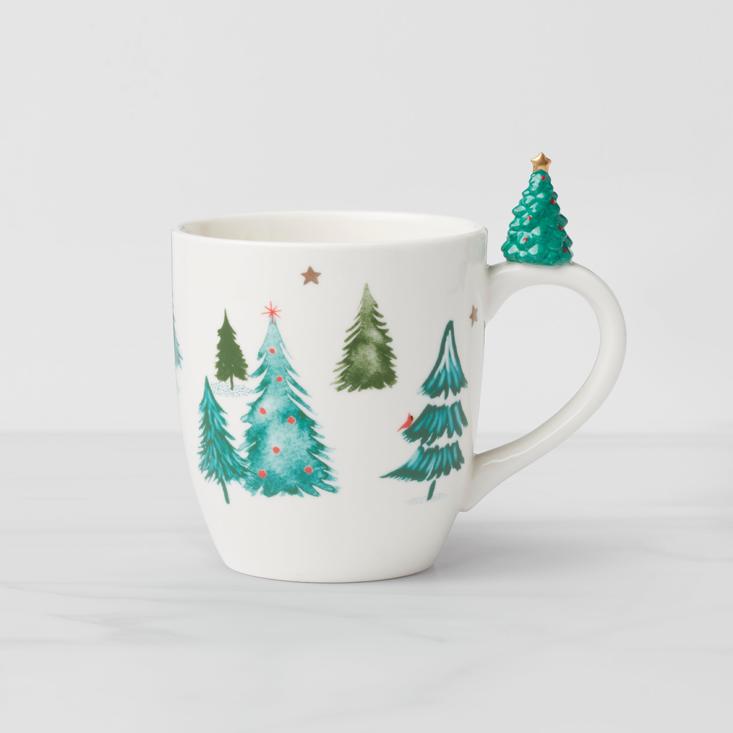 Balsam Lane Figural Tree Mug - Ceramic Coffee Cup with Unique Tree Design, Perfect for Holiday Gifts, Christmas Decor & Cozy Winter Mornings
