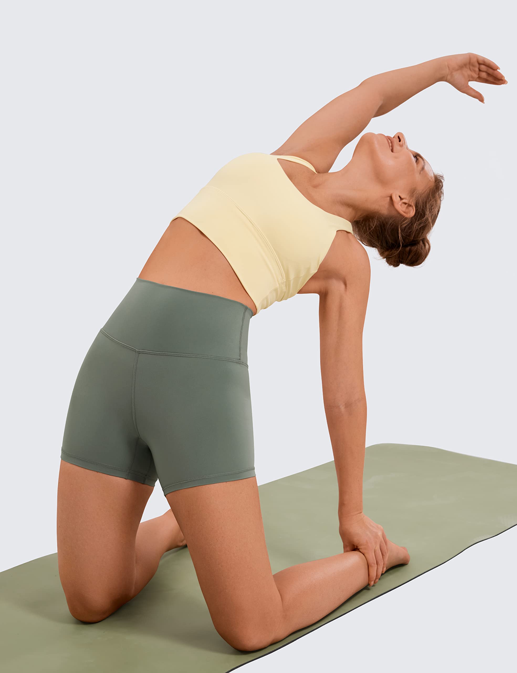 CRZ YOGA Women's High Waist 4-Inch Biker Shorts - Naked Feeling Workout Running Gym Yoga Spandex Shorts for Women | Perfect for Yoga, Running, Gym & Lounge Wear