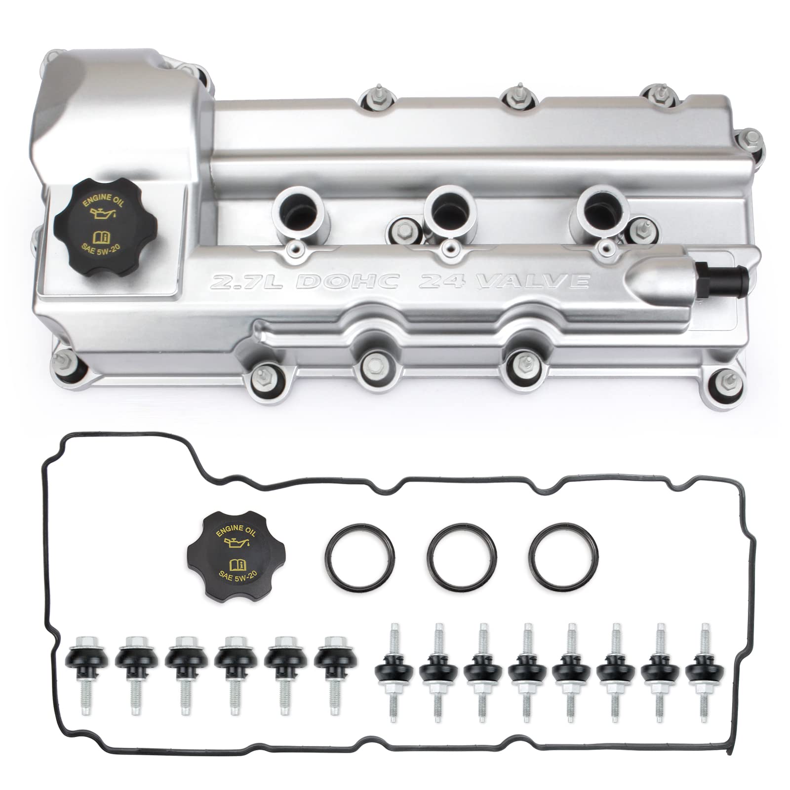 Aluminum Valve Cover Replacement for Chrysler 300 Sebring Dodge Charger Avenger Magnum Stratus 2.7L 2006-2010 - OE# 4892185AC - Perfect for Engine Repair & Maintenance