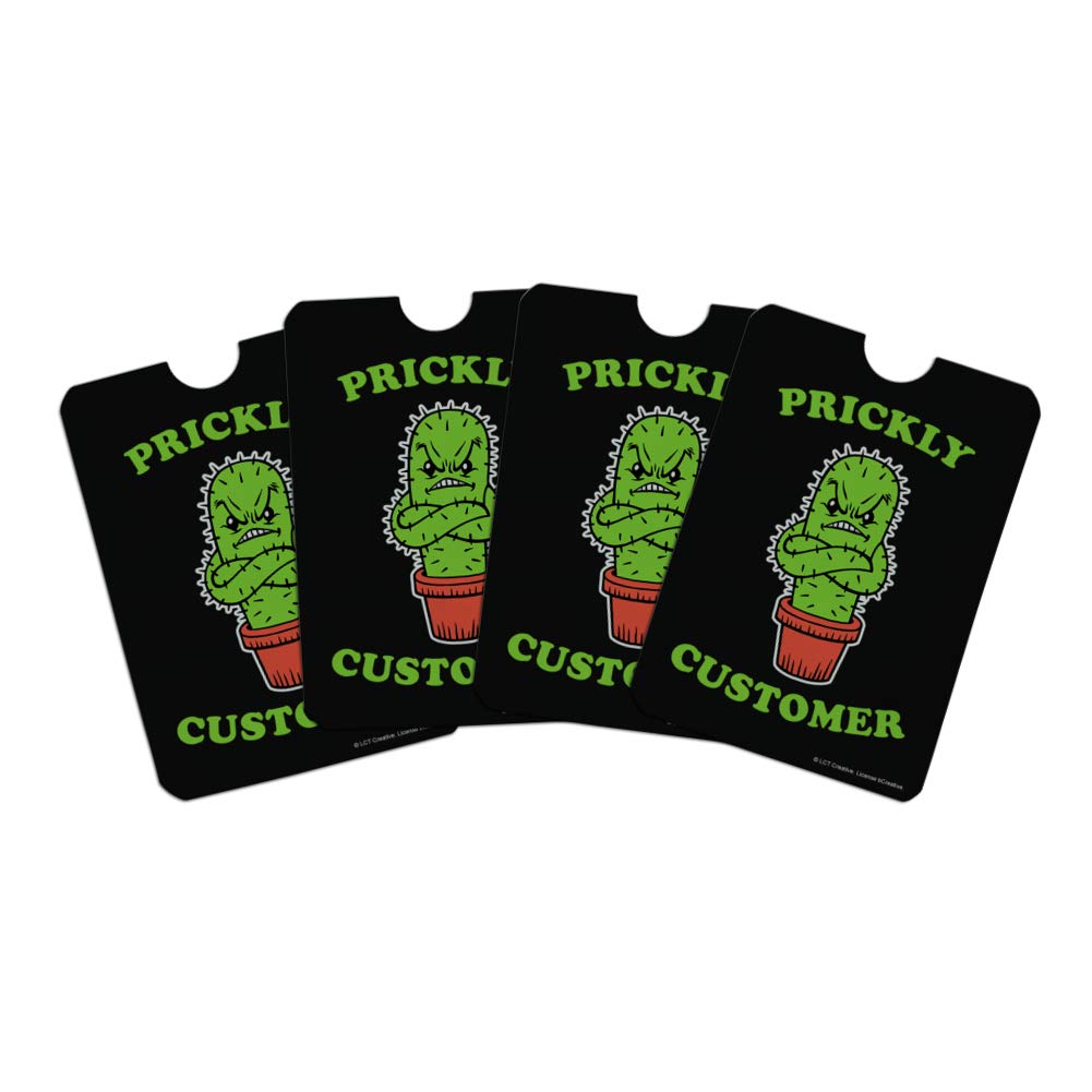 Funny Cactus Credit Card Holder Set of 4 - RFID Blocking Wallet Protector Sleeves for Men & Women | Perfect for Travel, Office & Everyday Use