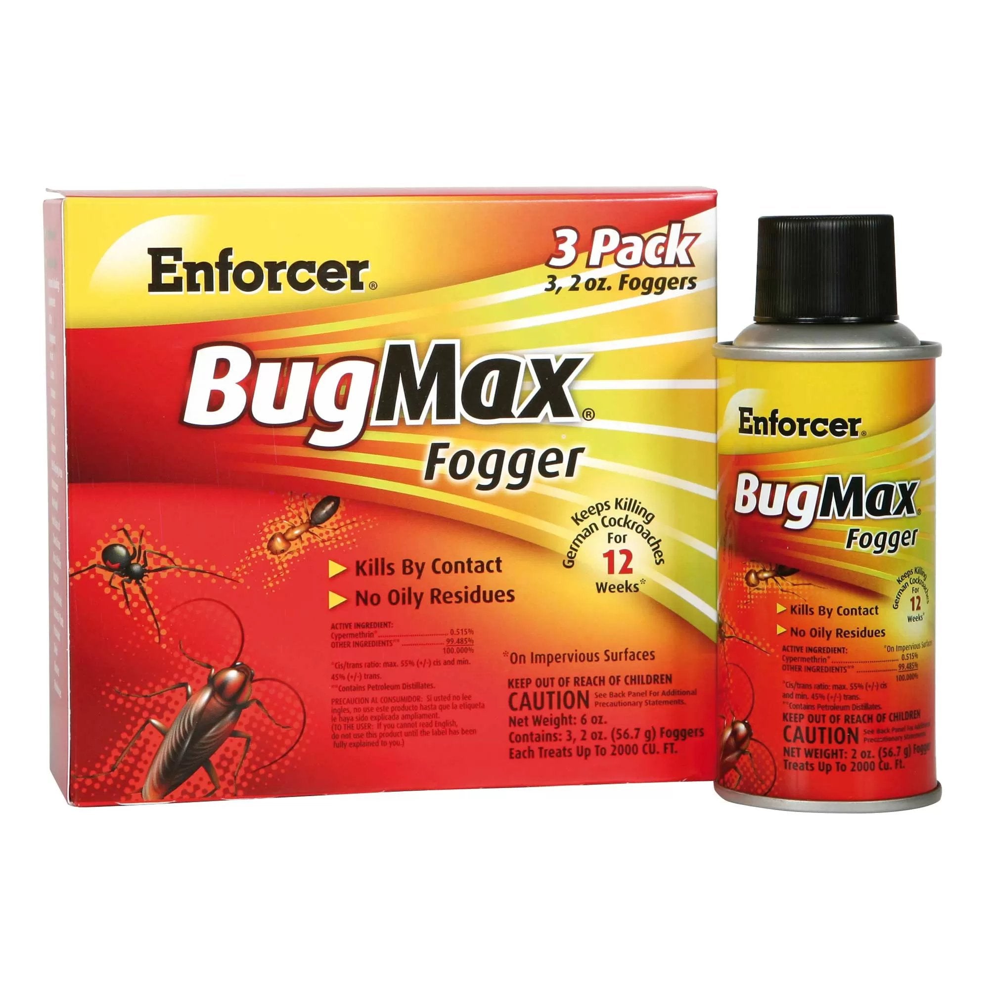 Enforcer® Bugmax™ Fogger 3 Pack - Indoor & Outdoor Insect Control for Home, Yard, and Garage | Kills Mosquitoes, Flies, and Roaches