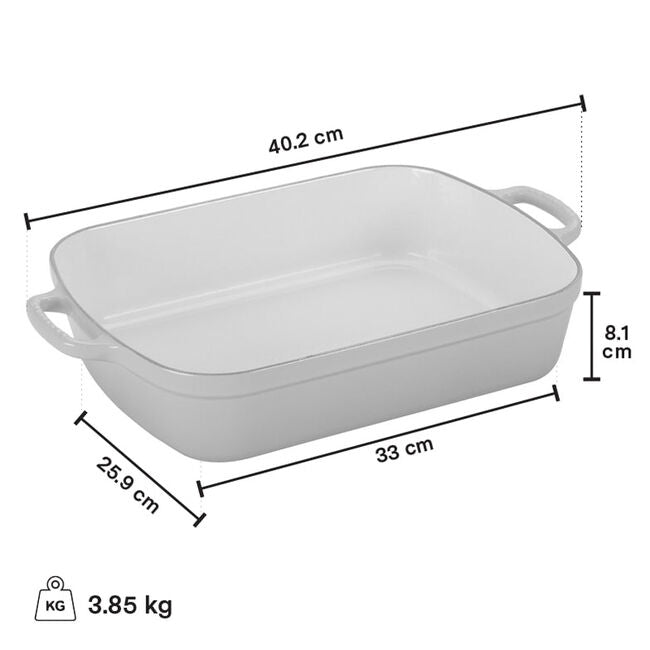 Le Creuset 4.9 Quart Rectangular Dutch Oven Roaster - Oyster Color | Premium Cast Iron Cookware for Braising, Roasting & Baking | Perfect for Family Dinners, Holiday Meals & Entertaining