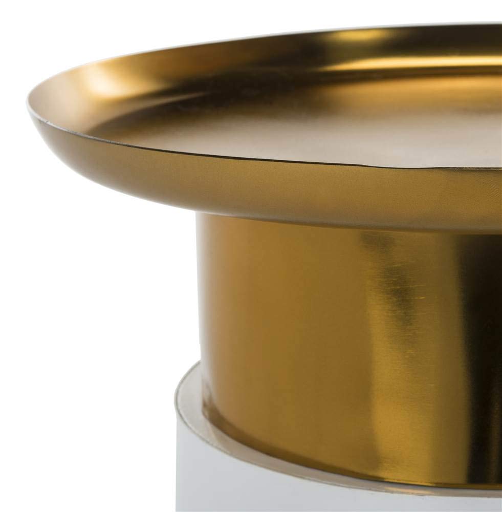 Safavieh Zenith Gold and White Tray Top Side Table - Modern Accent Table for Living Room, Bedroom, or Office Decor