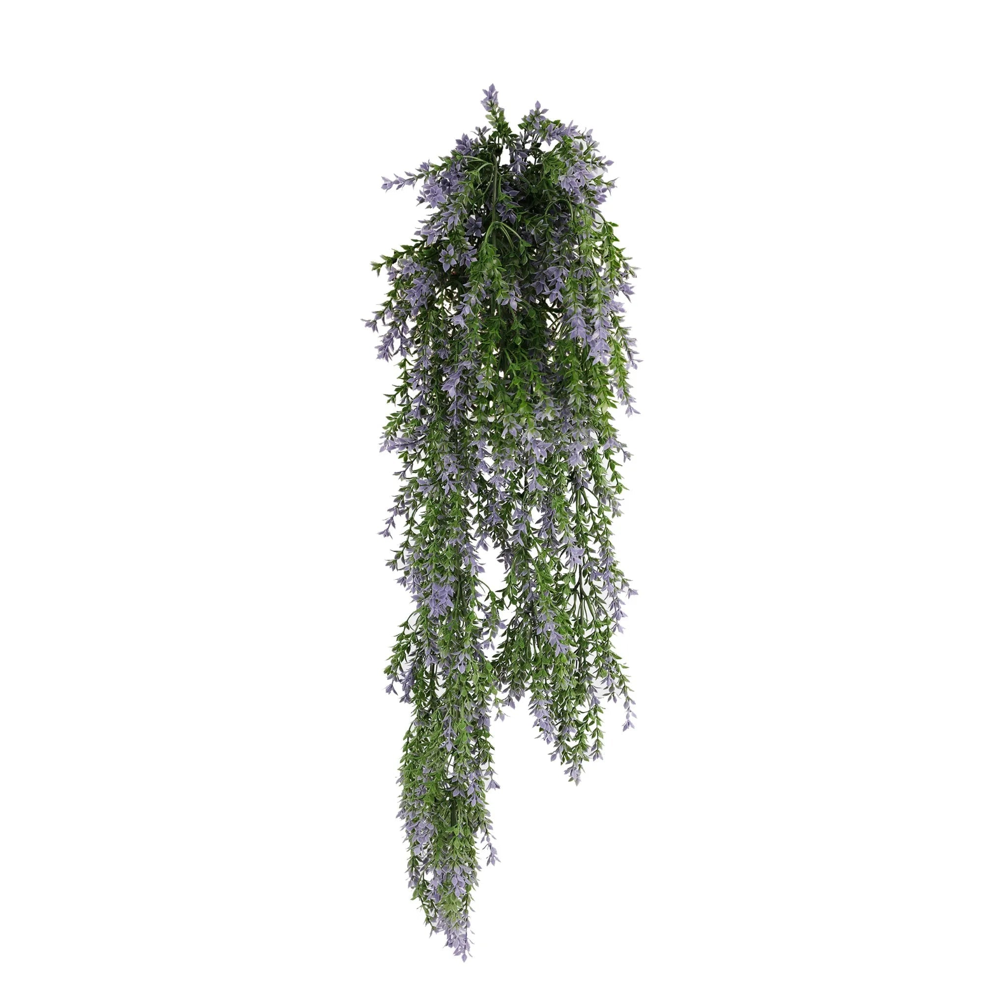 UV & Fire Rated Hanging Purple & Green Willow Leaf Vine - 20cm x 76cm Artificial Plant for Home Decor, Wedding, Party & Garden Decoration