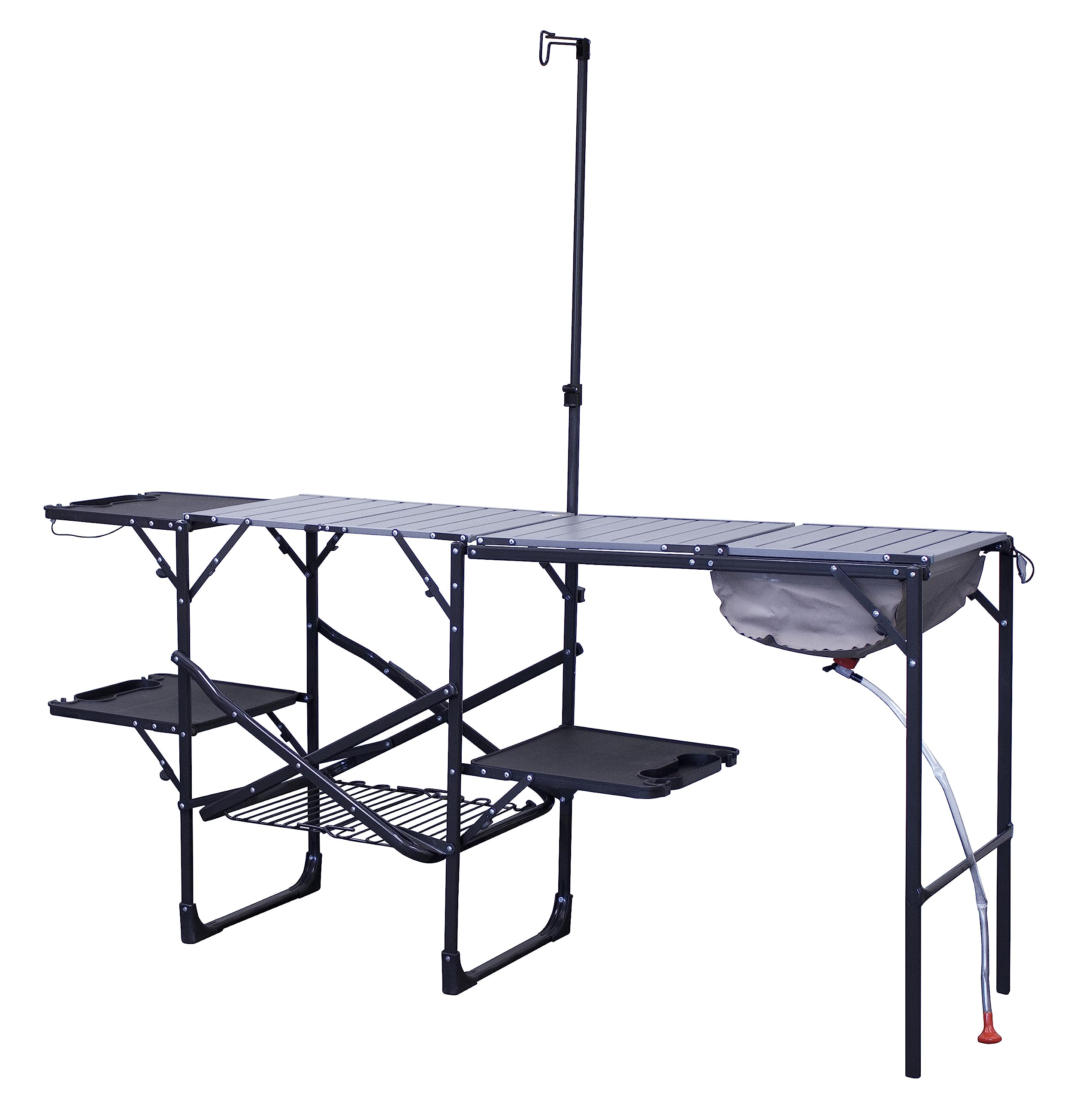 GCI OUTDOOR Master Cook Station - Portable Folding Camping Kitchen Table with Soft Shell Sink, Heat Resistant Tabletop & Adjustable Lantern Pole | Perfect for Outdoor Cooking, RV Trips, Backpacking & Tailgating Parties | Compact Design for Easy Storage & Transport