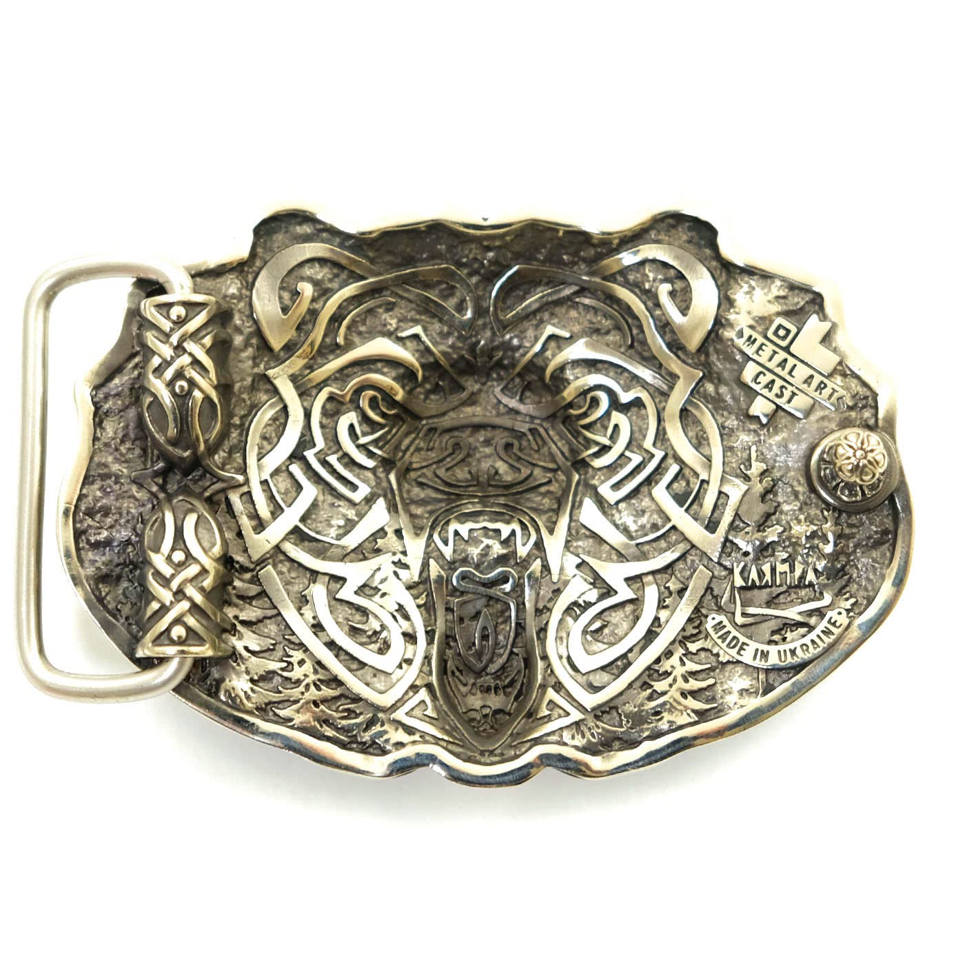 Wild Grizzly Bear Solid Nickel Silver Belt Buckle - Handcrafted North American Brown Bear German Silver Western Buckle for Cowboy, Biker & Outdoor Enthusiasts | Perfect for Jeans, Leather Belts & Western Fashion Accessories