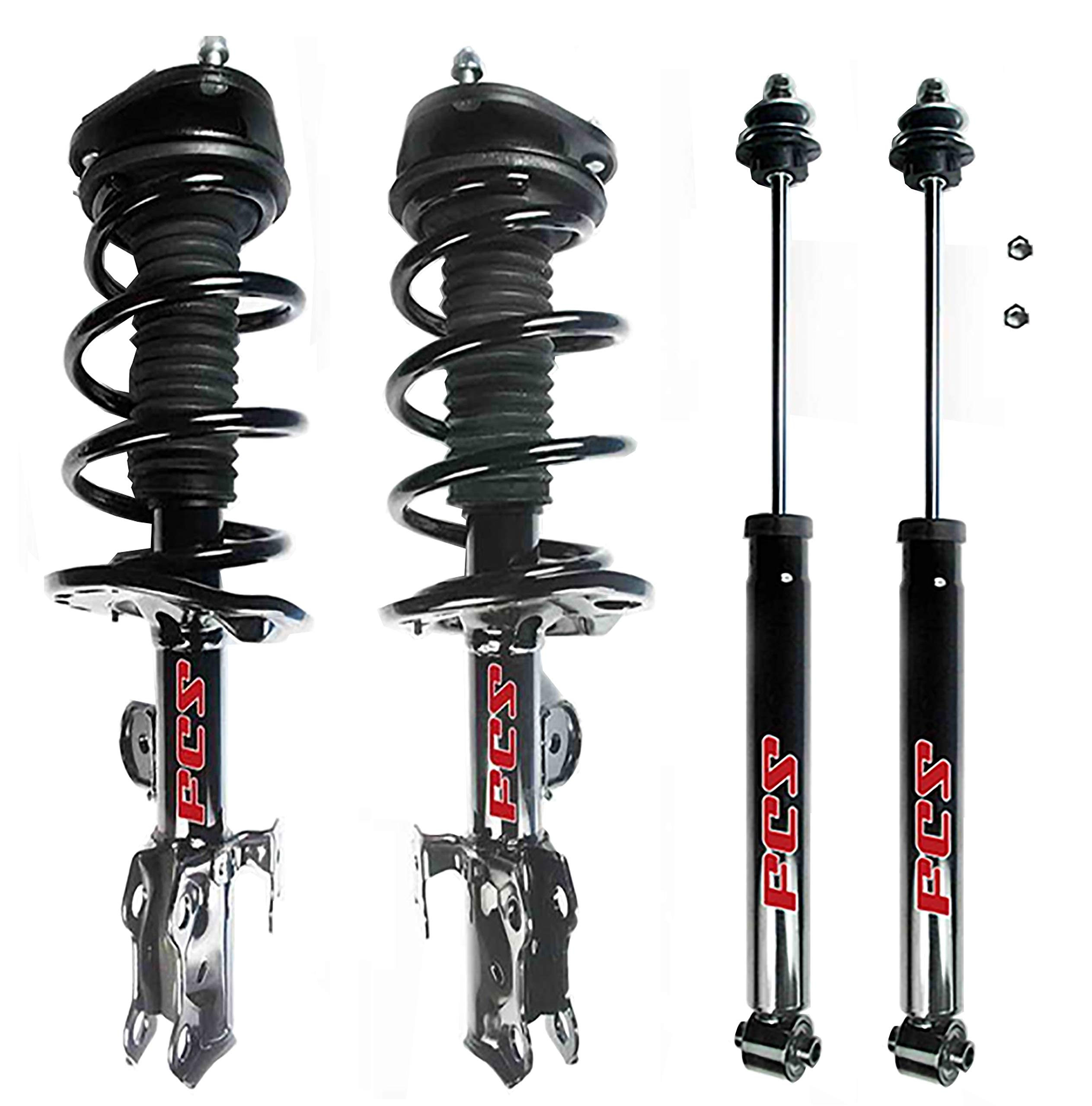 FCS Front Struts Coil Springs & Rear Shocks Kit for 2008-2015 Scion xB Base 2.4L 4-Cylinder - Complete Suspension Upgrade for Smoother Rides & Better Handling