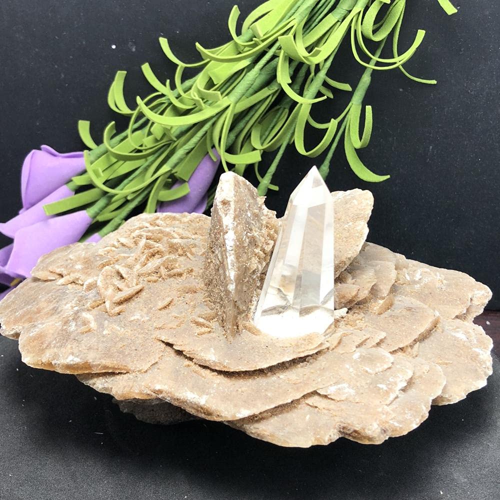 Natural Desert Crystal Flower Clusters - Healing Crystal Mineral Stones for Chakra Balancing, Home Decor & Meditation (Perfect for Yoga Rooms, Spiritual Gifts & Office Desk Decor)