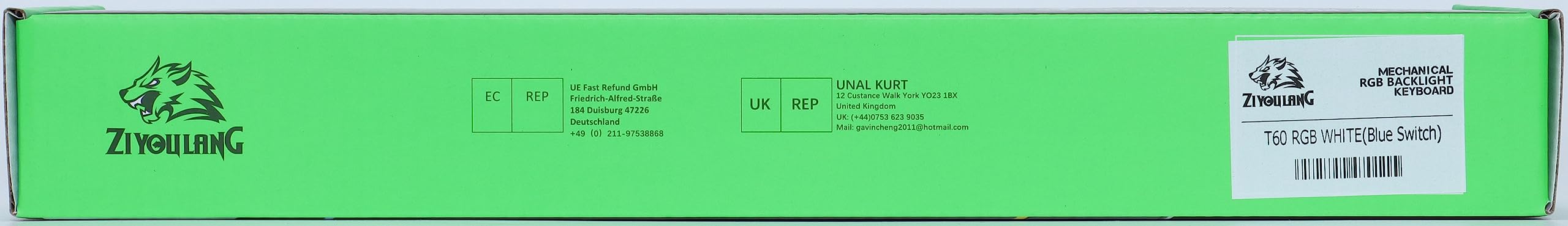 60% Mechanical Keyboard UK Layout - RGB Backlit, USB-C, for Gaming & Office