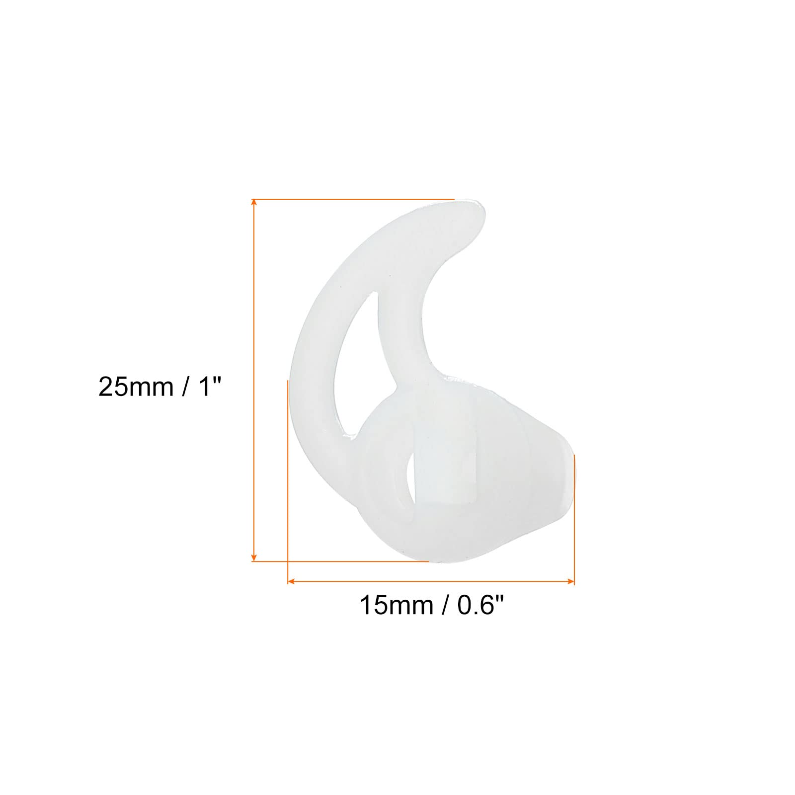Meccanity Silicone Fin Earbuds for Radio Earpiece - Replacement Earpiece Tips for Coil Tube Headsets (2 Pair Small Fin, White) - Secure Fit for Police, Security & Communication Professionals During Field Operations