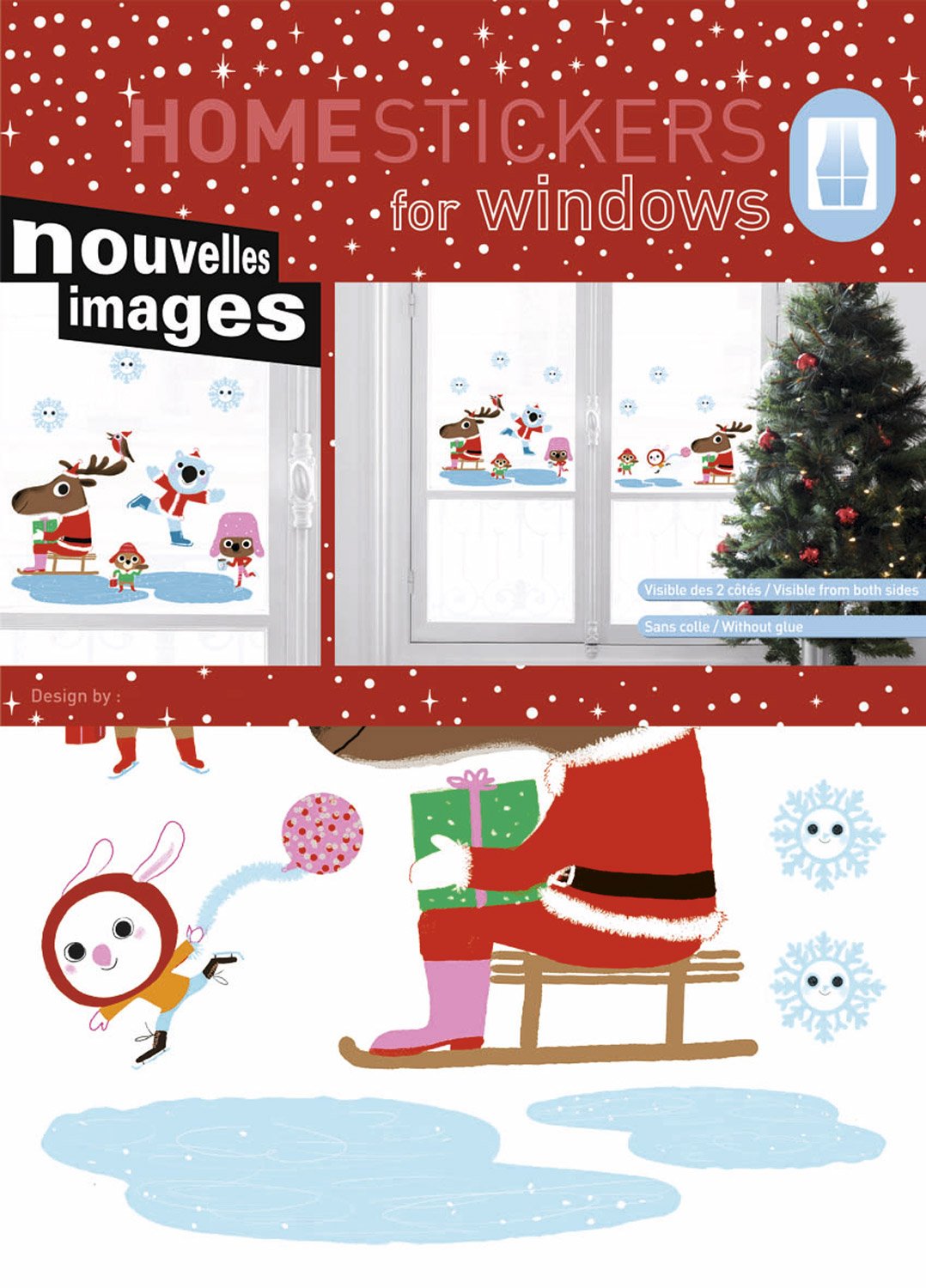 Homestickers for Windows - Ice Skating Rink Window Decals | Seasonal Winter Decor for Home & Office | Perfect for Holiday Parties & Winter Wonderland Themes