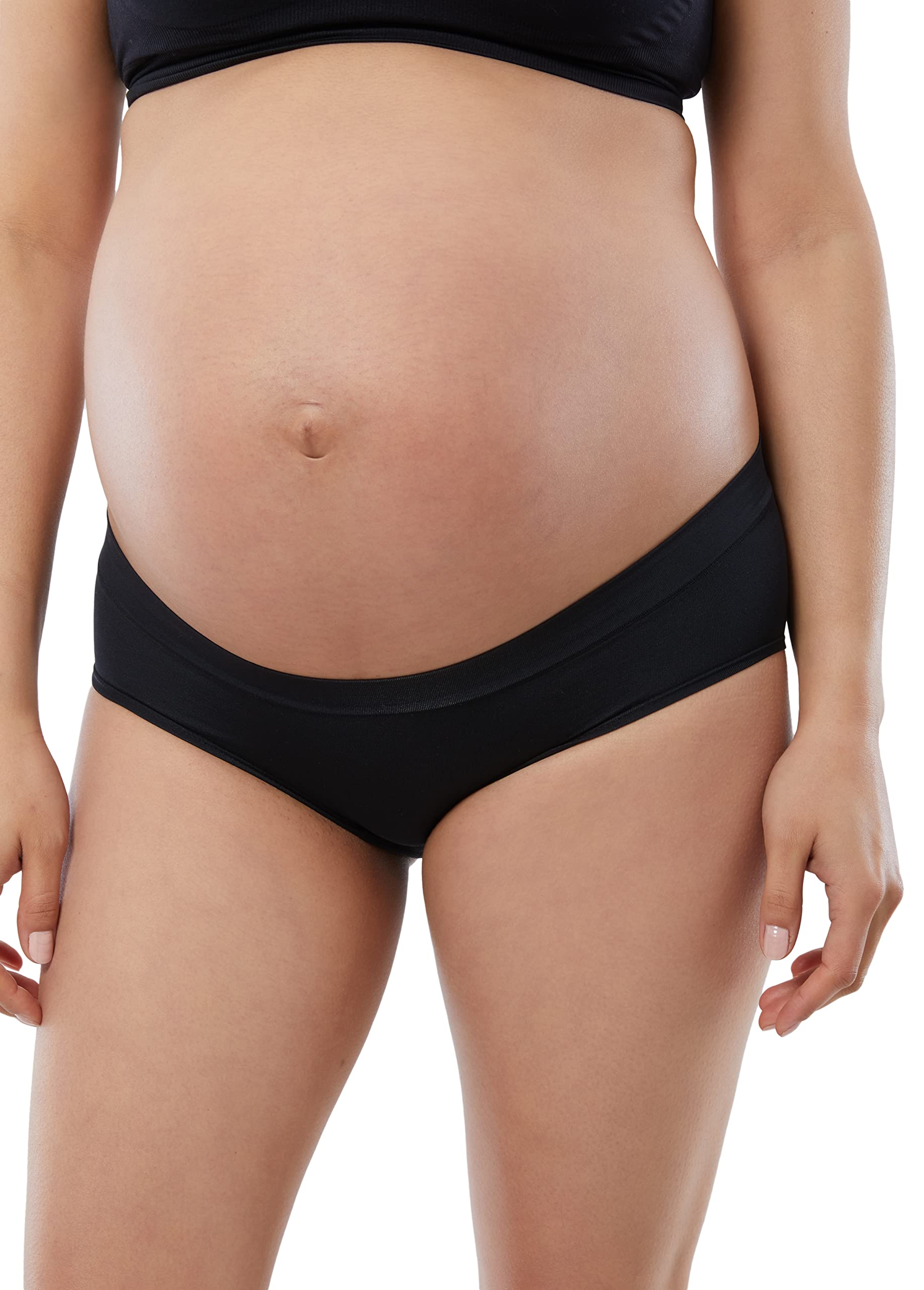 Ingrid & Isabel Basics Seamless Maternity Underwear 3-Pack - Soft Under Belly Fit for Pregnancy Comfort - Perfect for Everyday Wear, Work & Sleep