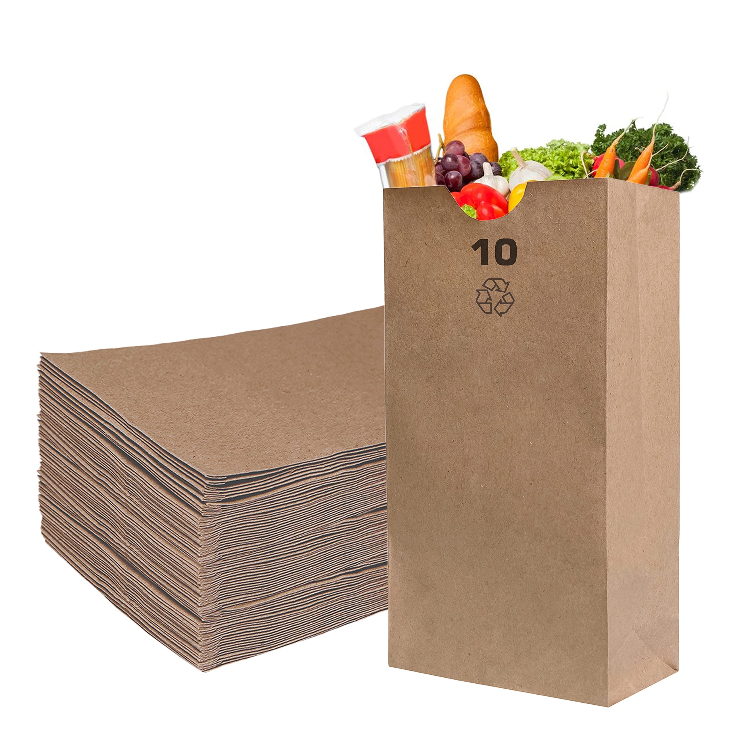 EcoQuality Brown Kraft Paper Bags - 10 lb Capacity (6 5/16 x 4 3/16 x 13 3/8 in) - Bulk Pack of 1500 Lunch Bags for Snacks, Groceries, Gifts & Parties | Eco-Friendly, Durable & Versatile for Home, Office & Retail Use