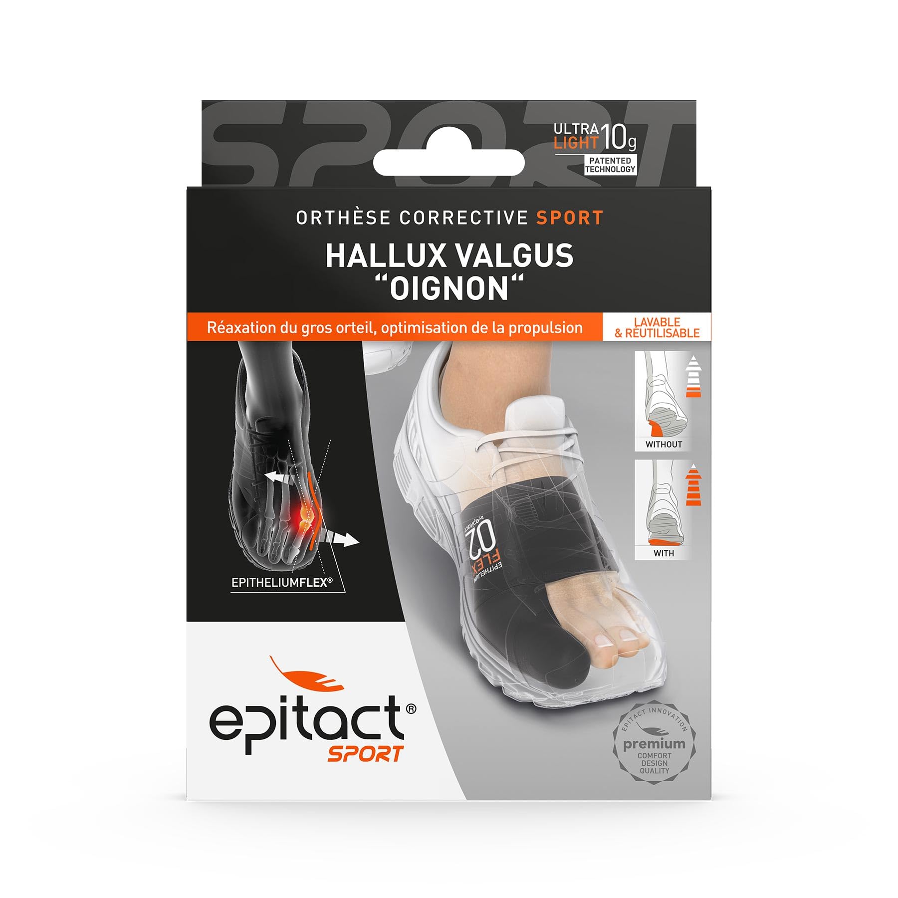 Epitact Hallux Valgus Corrector - Bunion Relief & Toe Alignment Support for Pain Relief - Ideal for Walking, Running & Everyday Comfort