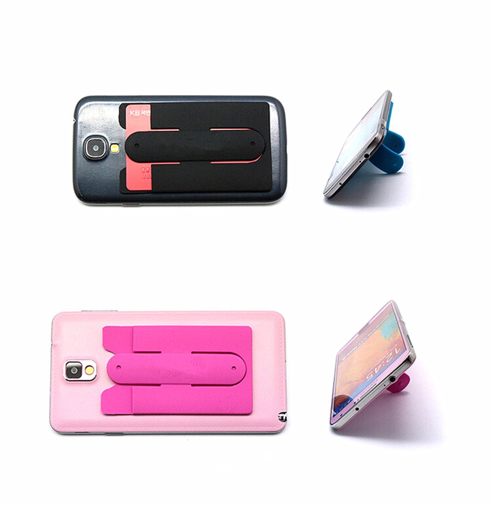 Stick-on Phone Stand Wallet - 6pcs Silicone Card Holder for Daily Use