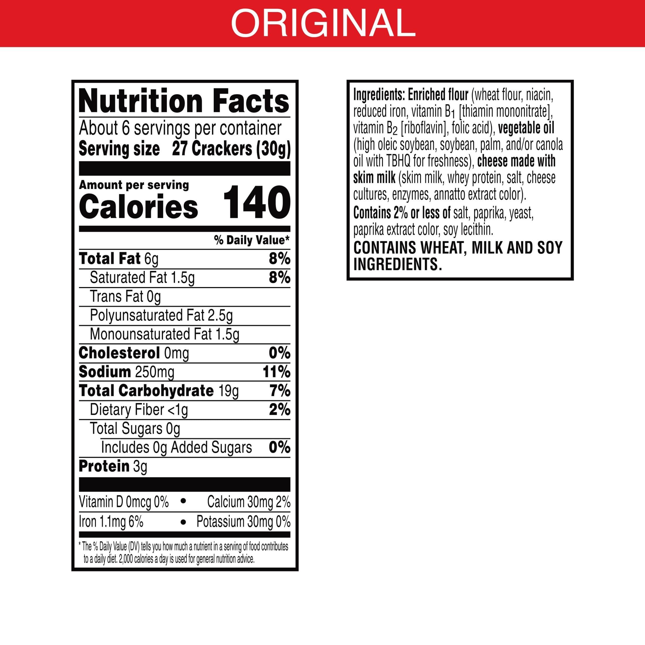 Cheez-It Reduced Fat Original Baked Cheese Crackers - 4.5lb Bulk Case (12 Boxes) | Office Snacks, Kids Lunchbox Treats & Party Food | Perfect for School, Work & Family Gatherings