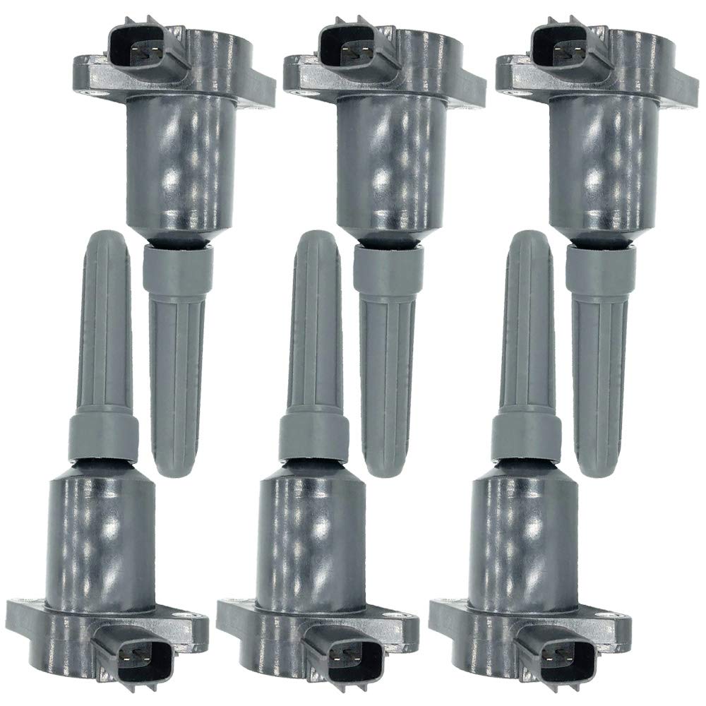 6-Pack Ignition Coil Set Compatible with Jaguar XJ 6 Sovereign R Super Coupe XJS XJSC Daimler XJ 3.2L 4.0L 1994-2003 - Replaces OEM 44430036 90002444 LHE1510AB 6033236 42533D UF384 - Perfect for Engine Performance & Tune-Up Maintenance