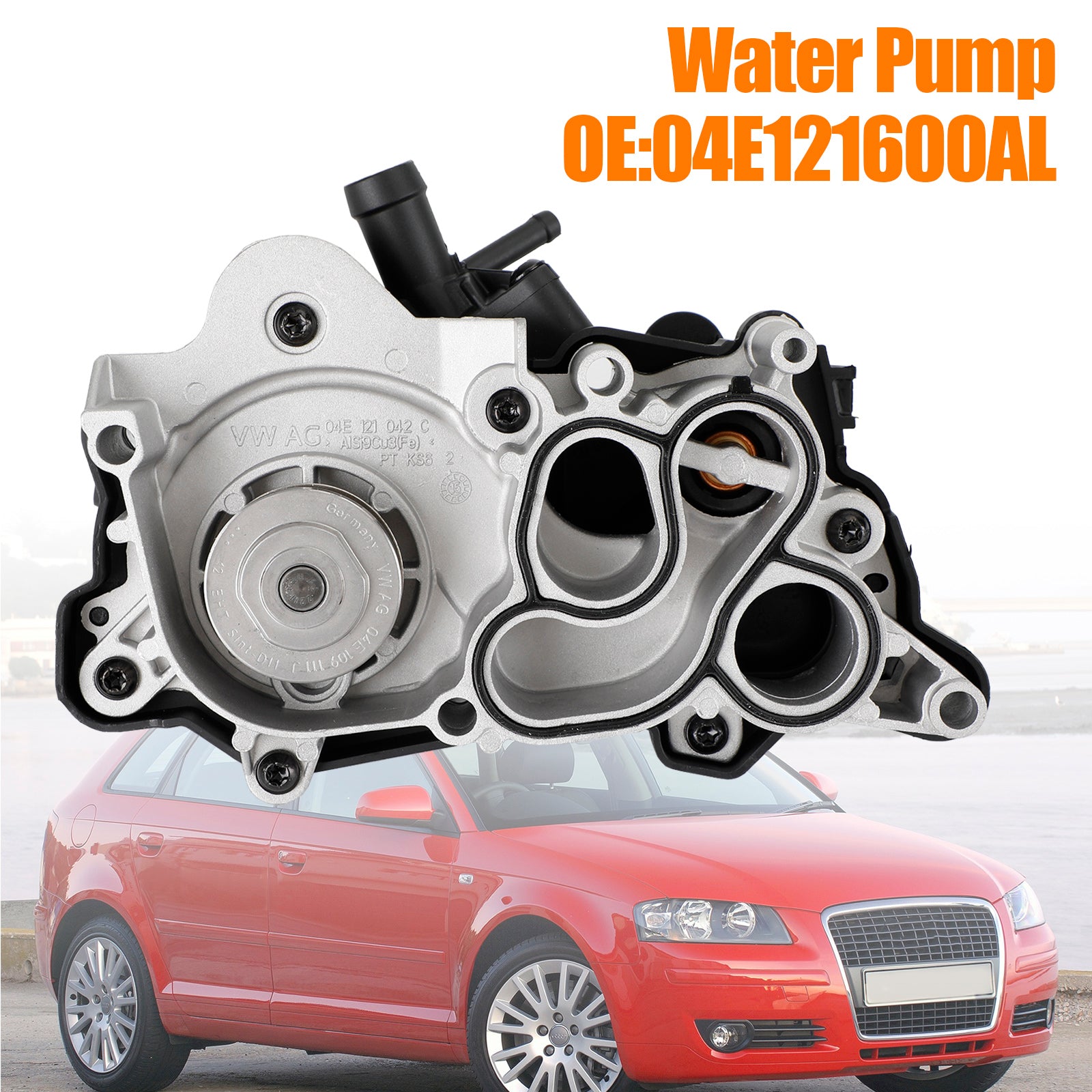 Audi A3 A1 Coolant Pump Water Pump Housing Assembly - 04E121600AL 04E121600BD 04E121121E 04E121042A 04E121600P 04E121600Q - Replacement for Engine Cooling System, DIY Car Repair & Maintenance