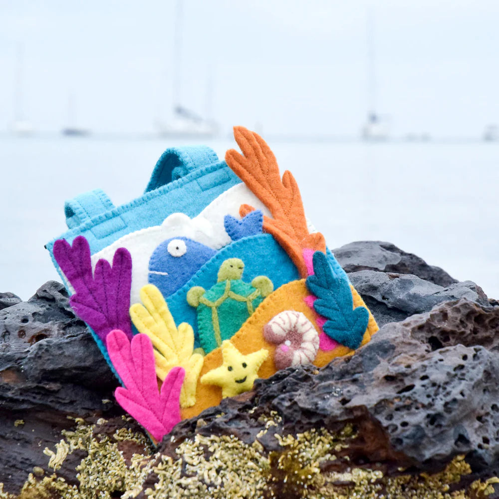Under the Sea Felt Playscape Bag - Ocean Themed Educational Toy for Kids - Perfect for Preschool Learning, Sensory Play & Travel Activities