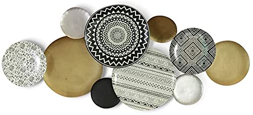 PIAOLIGN Boho Metal Wall Art Decor - Multiple Circles Hanging Sculpture for Bathroom, Living Room, Bedroom, Garden, Porch & Patio | Modern Home Decor & Bohemian Interior Design