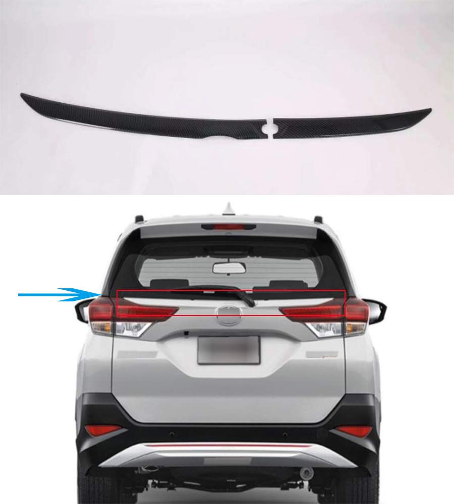 ABS Carbon Fiber Style Rear Trunk Upper Trim Strip & Lid Cover Compatible for Toyota Rush 2018-2020 | Durable Car Exterior Accessory for Enhanced Style & Protection (Perfect for Car Shows, Daily Driving & Customization Projects)