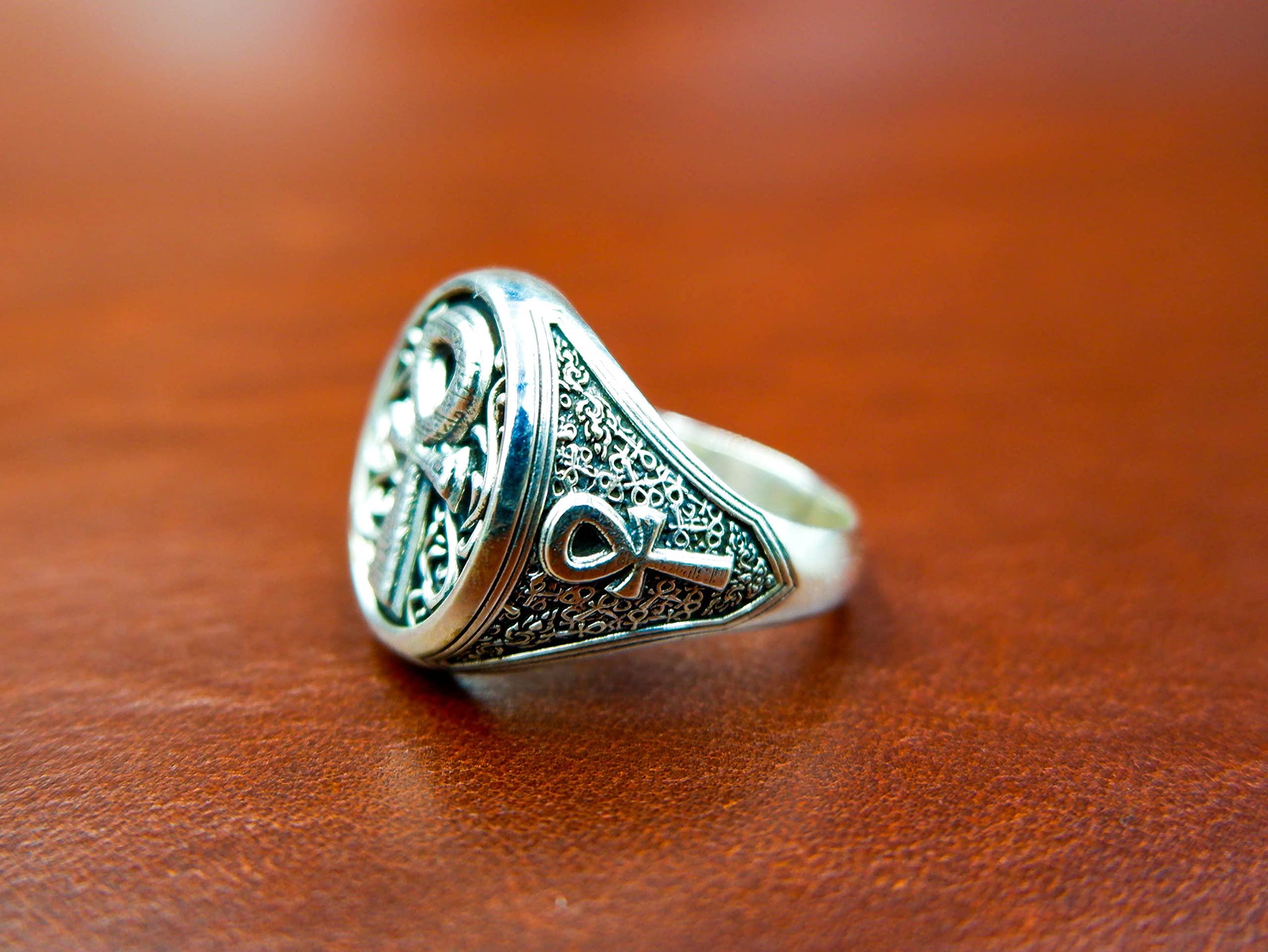 925 Sterling Silver Ankh Cross Ring - Egyptian Key of Life Jewelry for Protection & Spirituality | Gothic Style Unisex Ring for Men & Women | Perfect for Meditation, Spiritual Gifts & Alternative Fashion