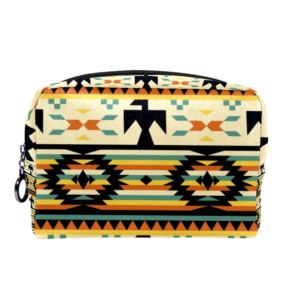 imobaby Native American Large Makeup Bag - Waterproof Travel Cosmetic Organizer for Women & Girls | Perfect for Toiletries, Brushes, Skincare Essentials (15x8 Inches) - Ideal for Vacation, Gym, College Dorm & Daily Use