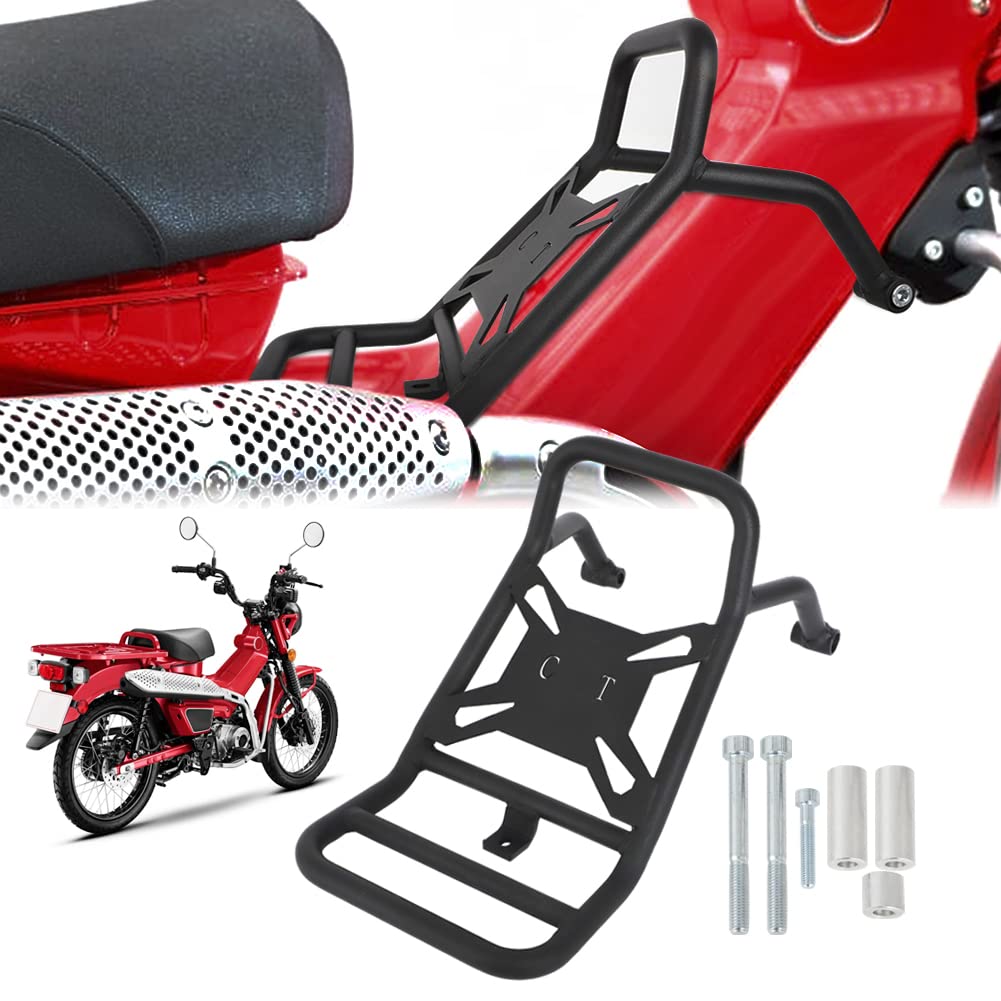 Motoparty Center Rack Carrier Luggage for 2020-2022 Honda CT125 Trail 125 Hunter Cub - Heavy Duty Motorcycle Cargo Rack for Camping & Off-Road Adventures