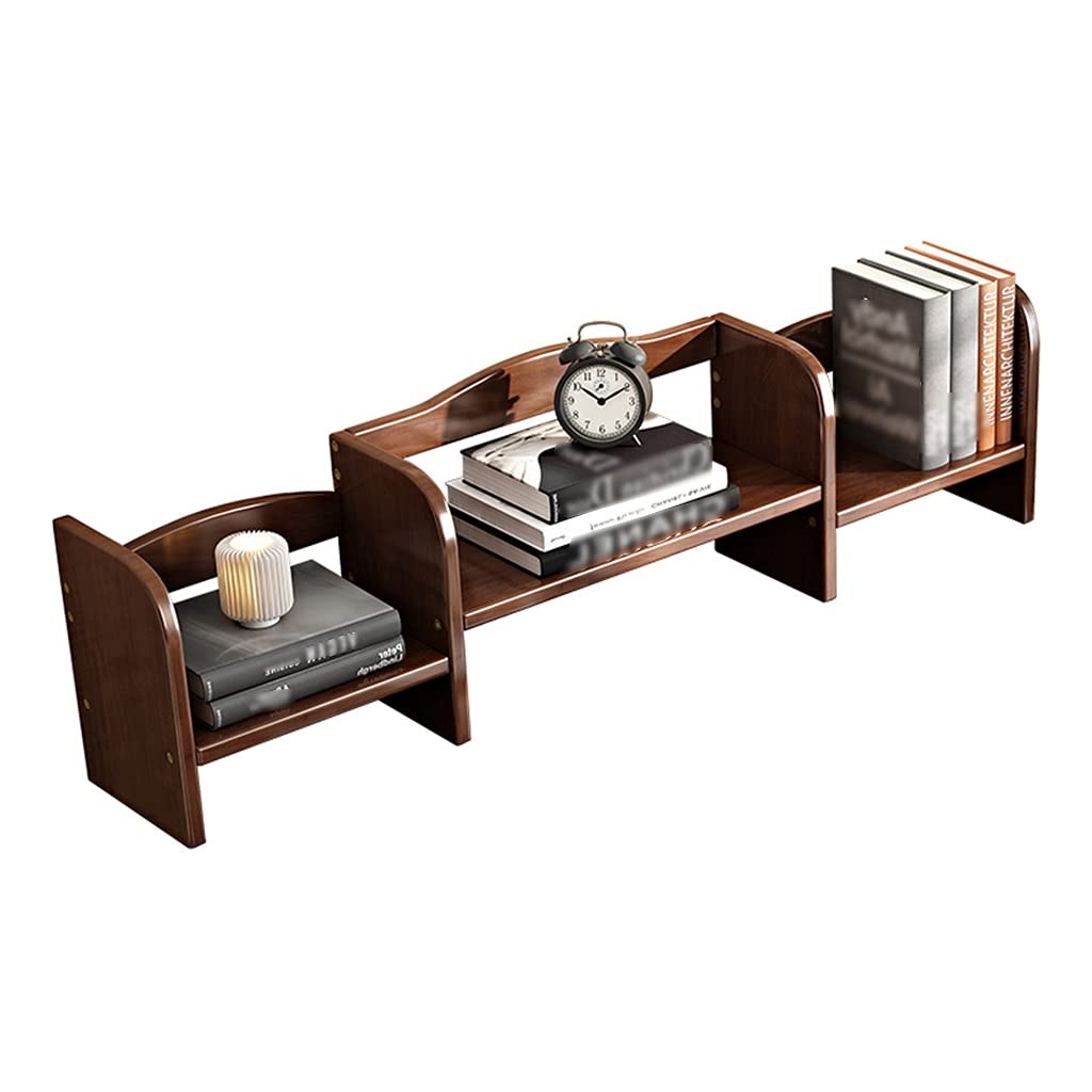 LiPengTao Wooden Desktop Bookshelf - 98x17x30cm Kids Study Organizer with Storage Rack, Brown - Perfect for Home Office, Bedroom & Children's Room Organization