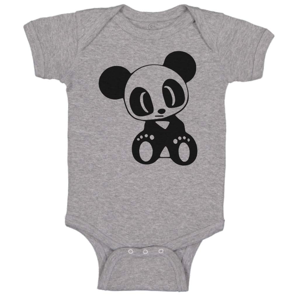 Custom Baby Bodysuit - Black Panda Print Funny Cotton Onesie for Boys & Girls | Soft Newborn Outfit for Photoshoots, Playdates & Everyday Wear
