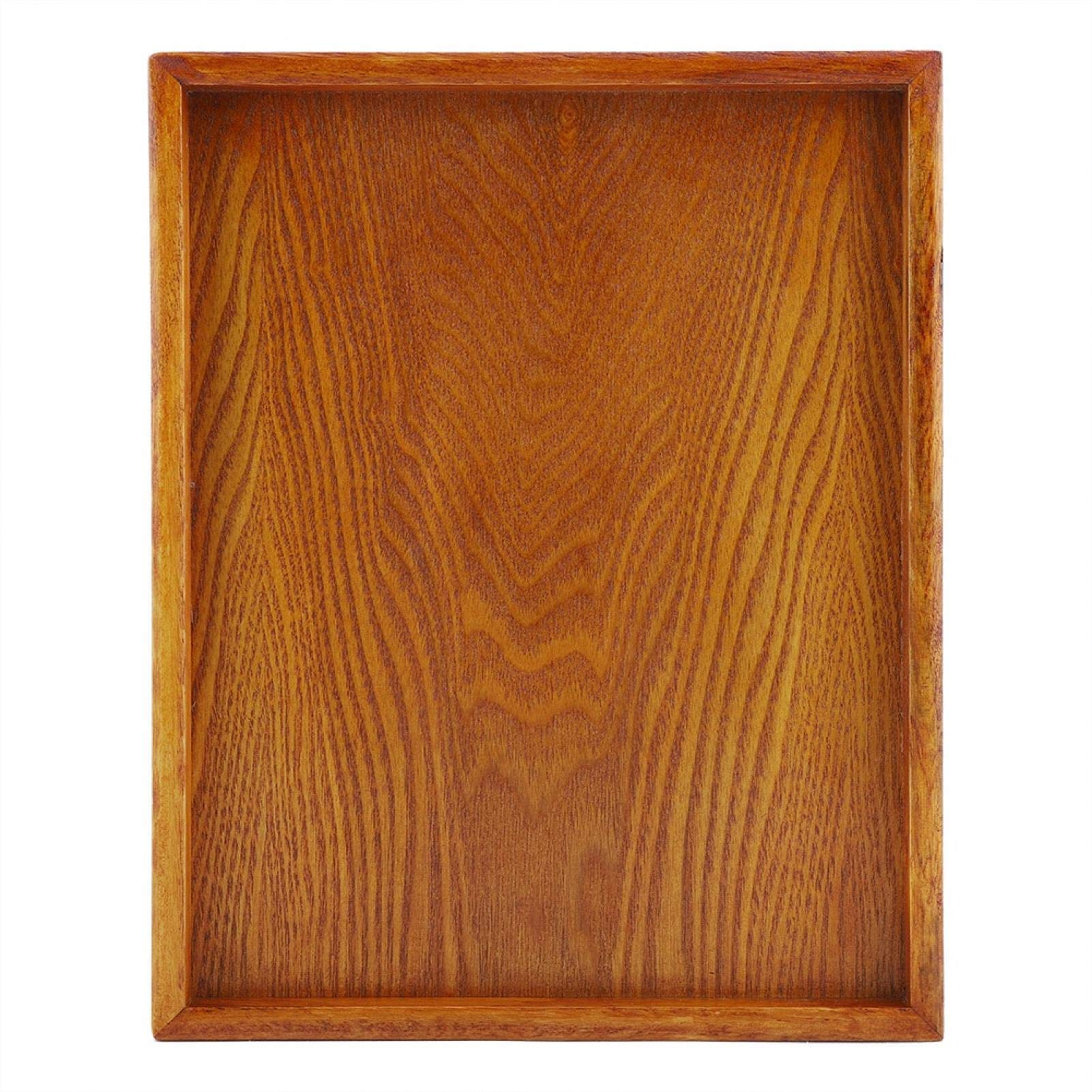 Premium Wooden Serving Tray - Rectangle Tea Tray for Snacks, Food & Storage | 30x24cm | Perfect for Hotels, Homes & Restaurants | Elegant Tableware for Entertaining & Daily Use