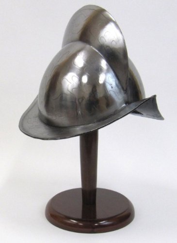 Spanish Comb Morion Helmet - Authentic Renaissance Costume Armor with Detailed Etching | Medieval Reenactment, Cosplay & Historical Events