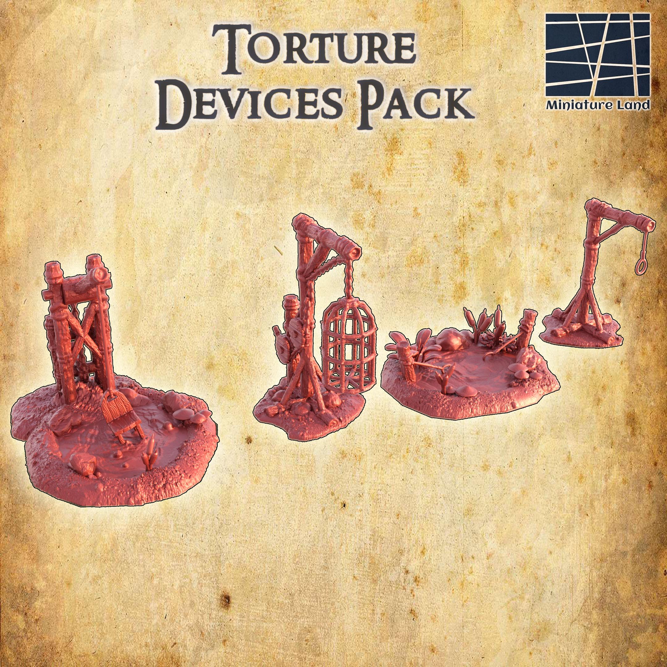 Medieval Torture Devices Pack for D&D, Wargaming & RPG - Authentic Dungeon Props for Tabletop Games, LARP & Horror Themed Events