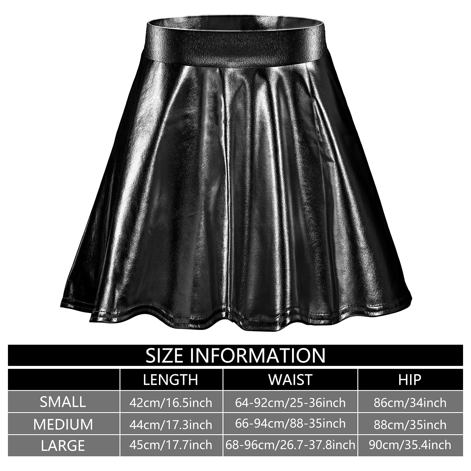 Sintege Alien Headband & Metallic Flare Pleated Skater Skirt - Halloween Costume Accessories for Women & Teens | Perfect for Cosplay, Costume Parties & Themed Events