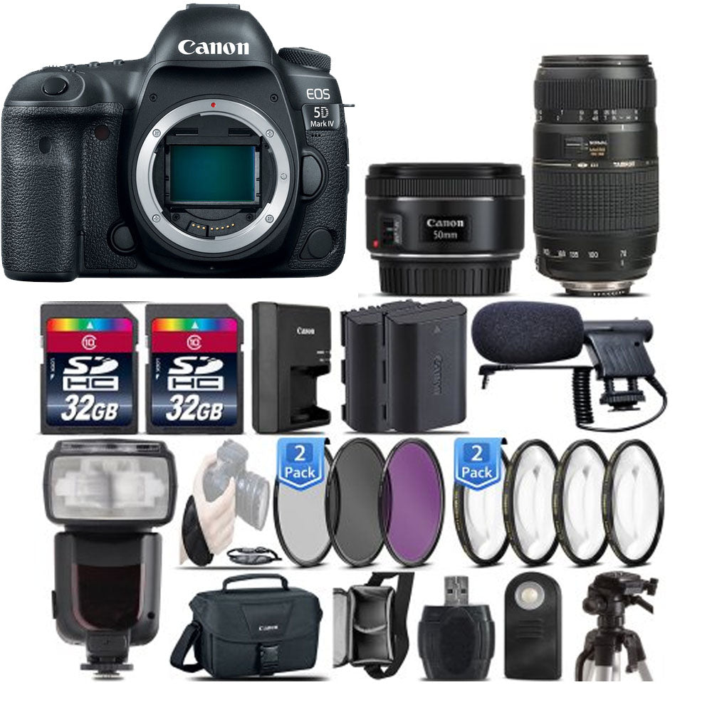Canon EOS 5D Mark IV DSLR Full Frame Digital Camera with 50mm f/1.8 STM Lens & 70-300mm Lens + 64GB Memory Kit - Professional Photography for Weddings, Portraits & Travel