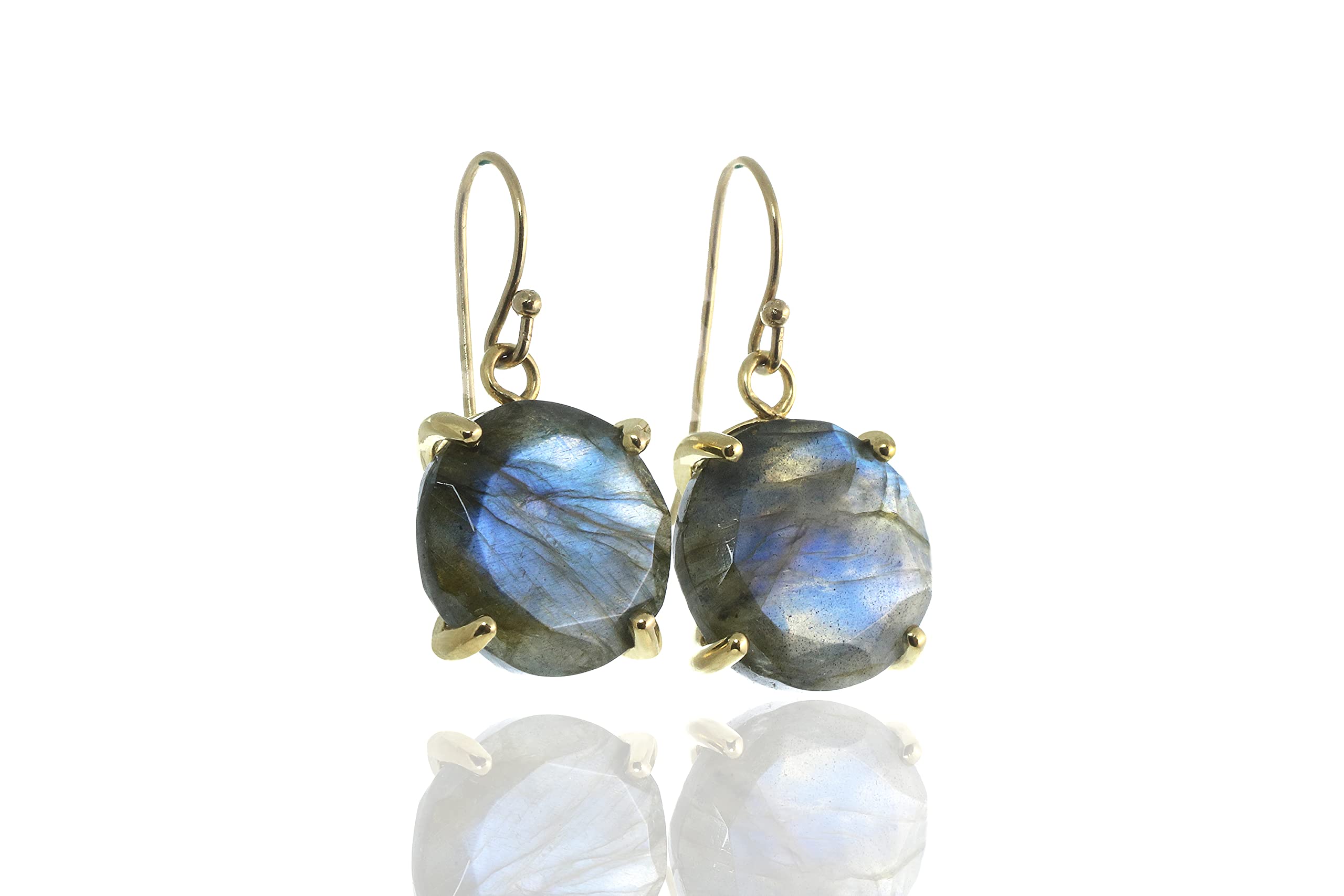 Handmade Anemone Blue Labradorite Dangle Earrings for Women - Sterling Silver Gemstone Jewelry with Gift Box - Customizable Artisan Earrings - Perfect for Weddings, Parties & Special Occasions