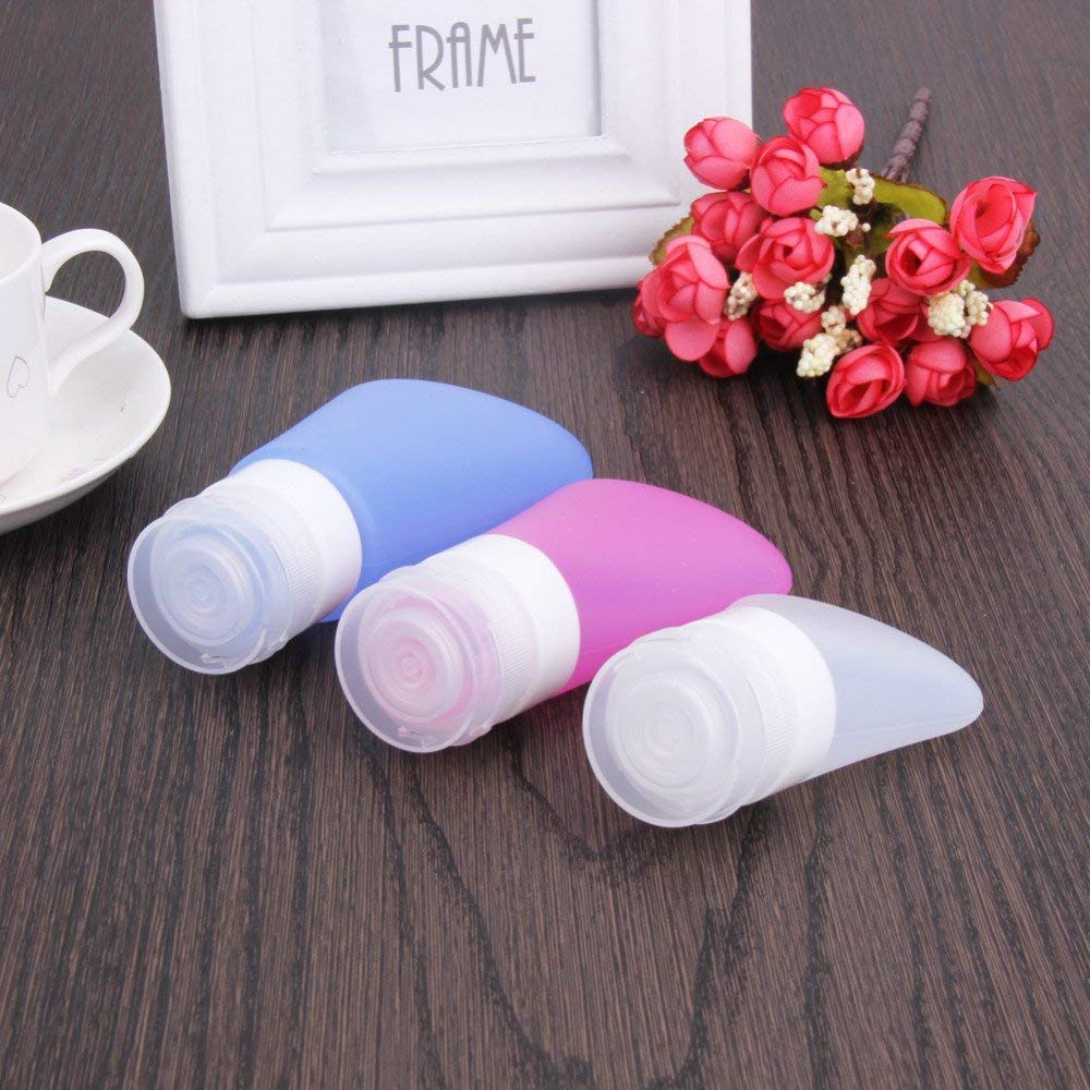 Maharsh 90ml Portable Soft Silicone Travel Bottles Set - Leakproof Squeezable Mini Containers for Shampoo, Lotion, Liquid Soap & Cosmetics | TSA Approved Toiletries for Air Travel, Gym & Vacation (Multi-Color)