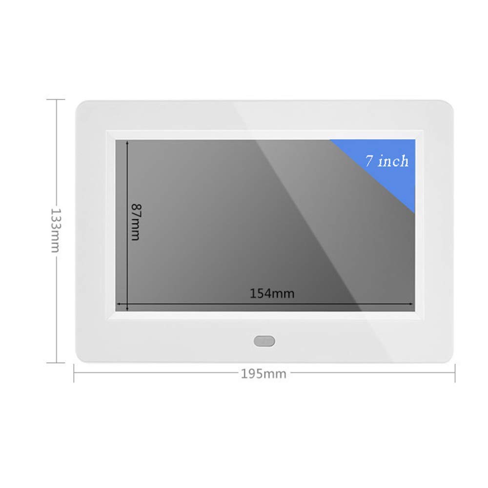 7 Inch Digital Photo Frame - 1024x600 HD IPS Screen, Electronic Picture Frame with Music/Video/Calendar/Clock - Remote Control & SD/MMC Card Support - Perfect for Home, Office, and Gift Giving