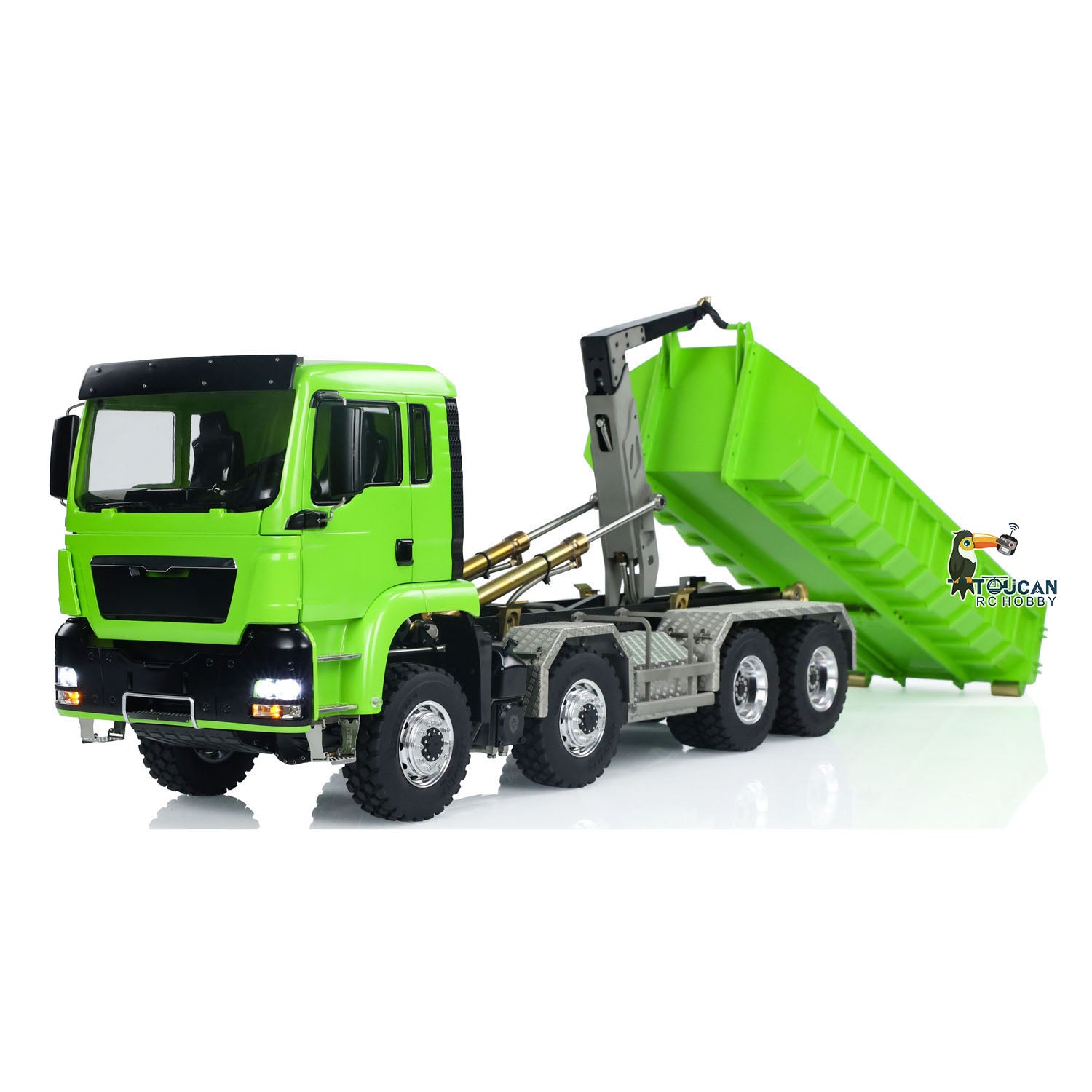 1/14 Scale LESU TGS RC Hydraulic Dump Truck - 8x8 Metal Chassis, Differential Lock, EDS Axles & 2-Speed Gearbox - Remote Control Construction Vehicle for Adults & Kids - Perfect for Off-Road Play, Construction Site Simulation & RC Hobby Enthusiasts