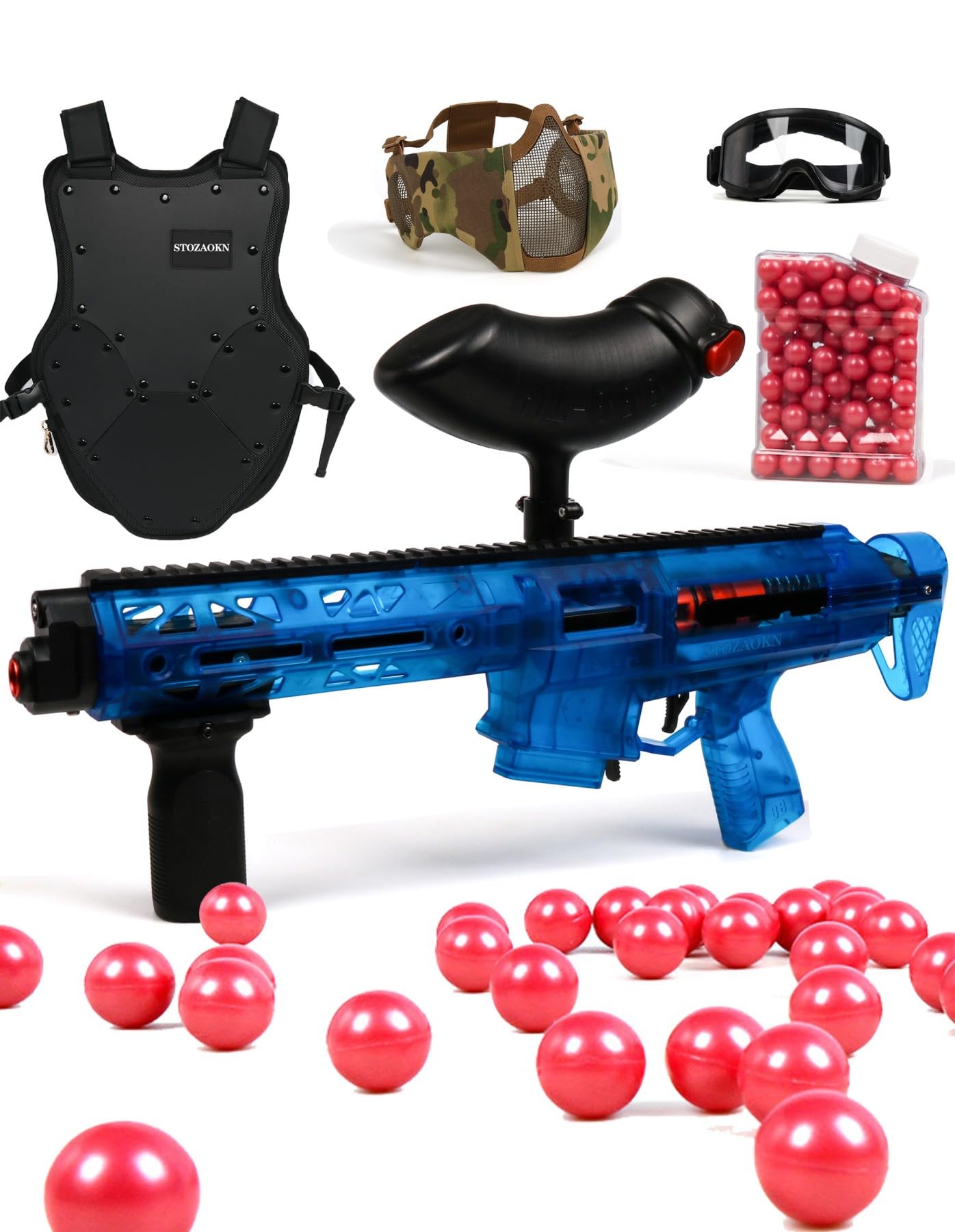 Spring-Powered Paintball Gun Toy for Teens & Adults - Blue Paintball Marker for Outdoor Games, Target Practice & Team Competitions | Ages 14+ | Safe & Fun Paint Balling Gun