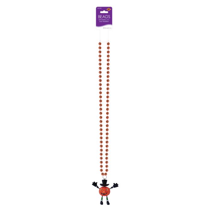 12 Pack Beistle Beads Necklace with Bobble J O L Man Medallion - Perfect for Mardi Gras, Costume Parties, and Carnival Celebrations
