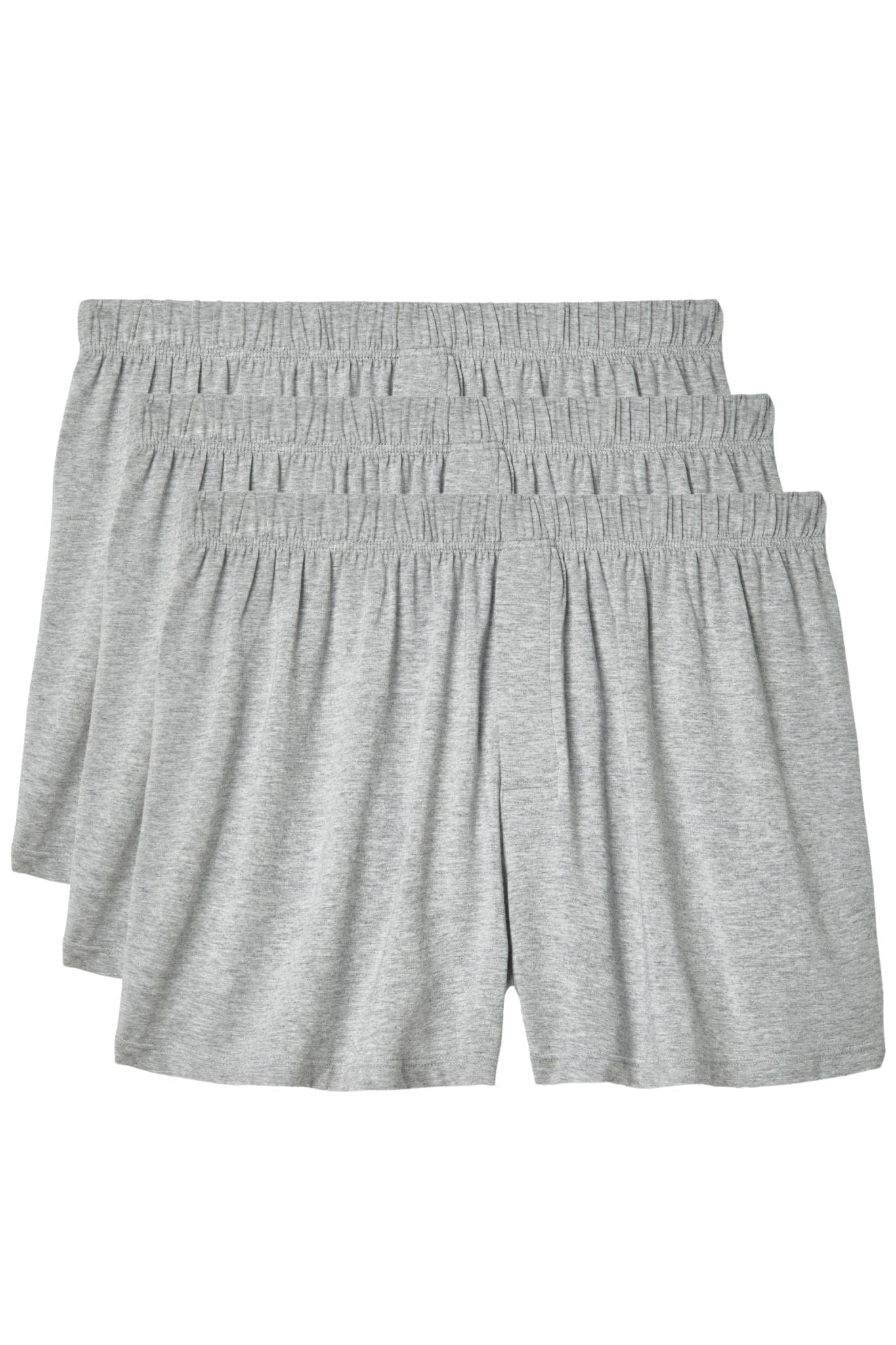 TANI Men's Silkcut Loose Boxer Shorts with Button Fly - Ultra Soft Micro Modal Air Fabric Underwear - 3 Pack Grey (Size S) - Breathable & Comfortable for Daily Wear, Lounge & Sleep
