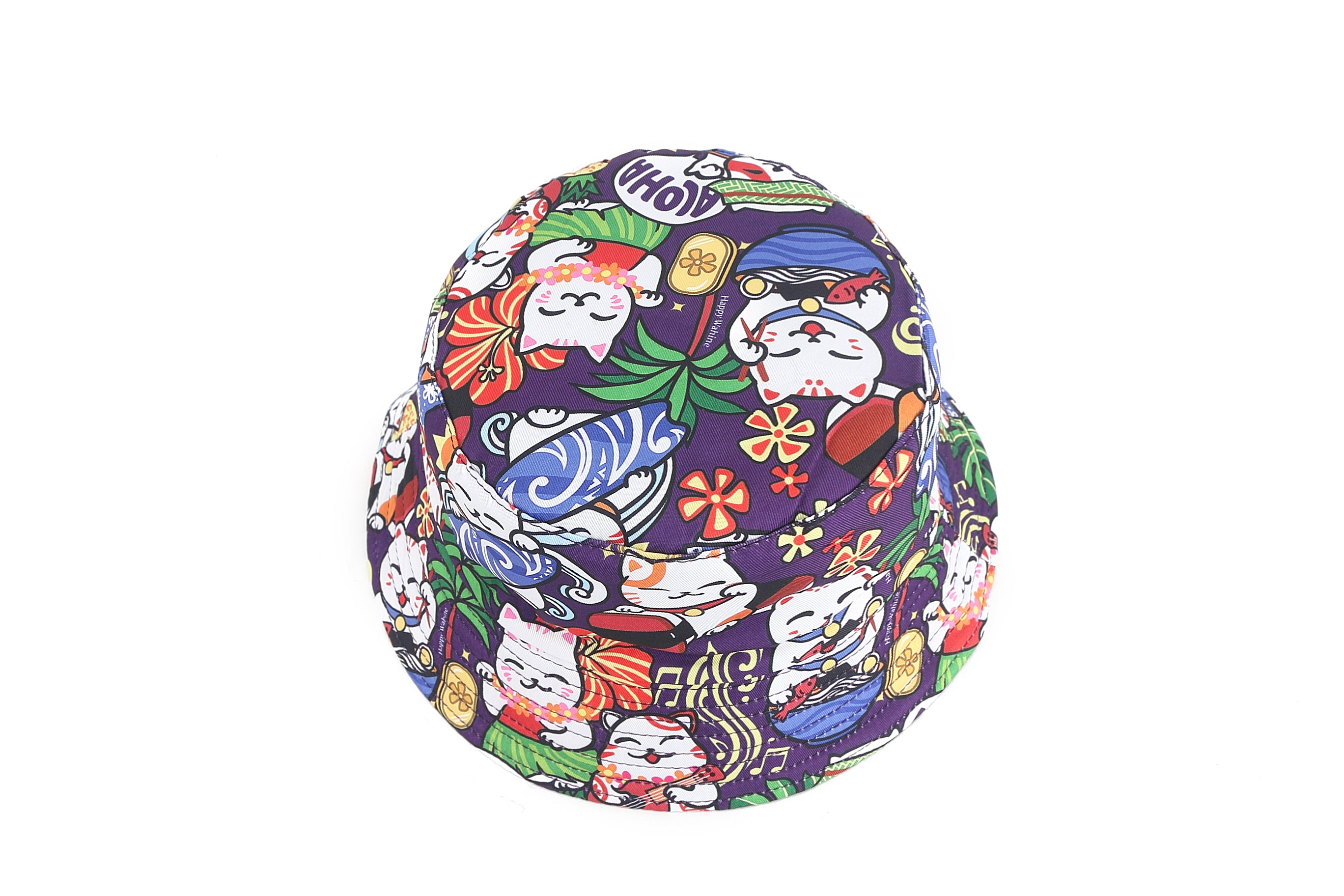 Kids Neko Purple Bucket Hat - Cute & Stylish Sun Protection for Boys & Girls - Perfect for Outdoor Play, Beach Trips & Summer Adventures