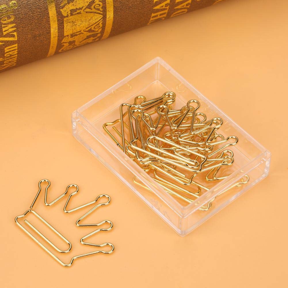 10Pcs Crown Shape Metal Paper Clips - Gold & Silver Bookmark Clips for Office, School, Scrapbooking - Document Organizer, Page Markers for Notebooks, Planners, and Journals